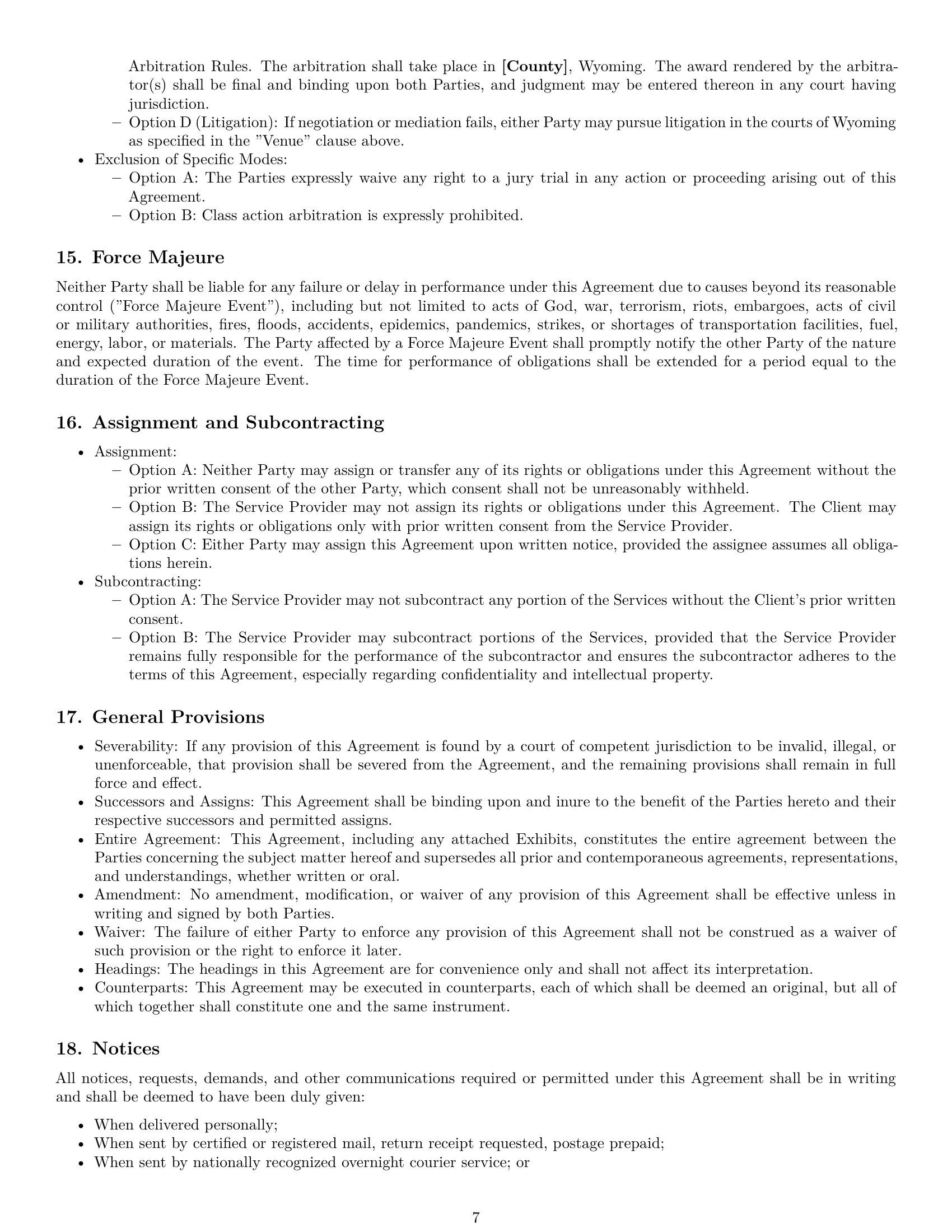 Preview page 7 of Pro Wyoming service contract template