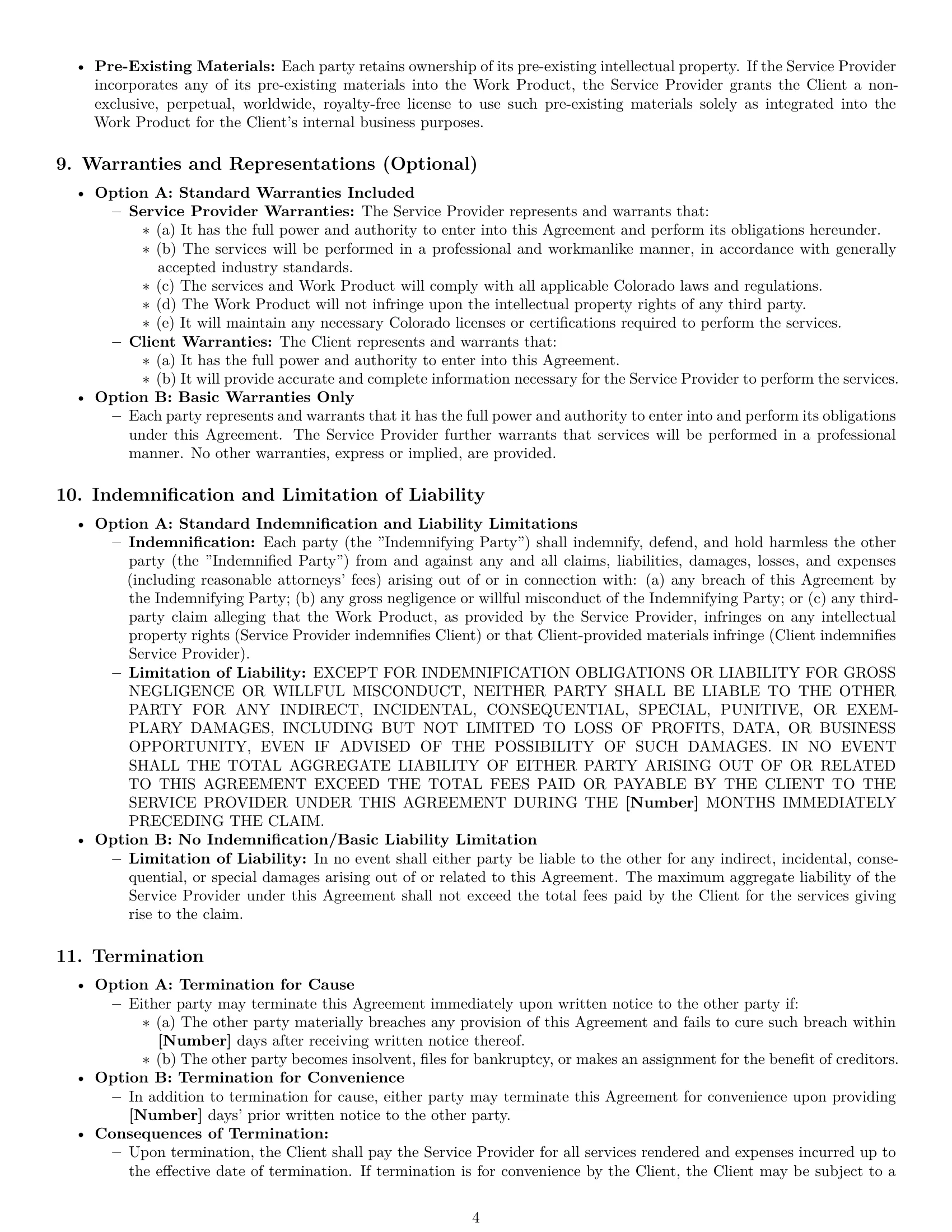 Preview page 4 of Pro Colorado service contract template