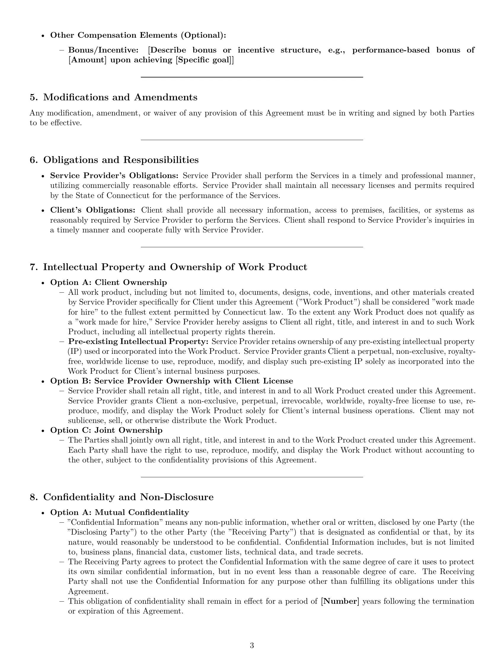 Preview page 3 of Pro Connecticut service contract template