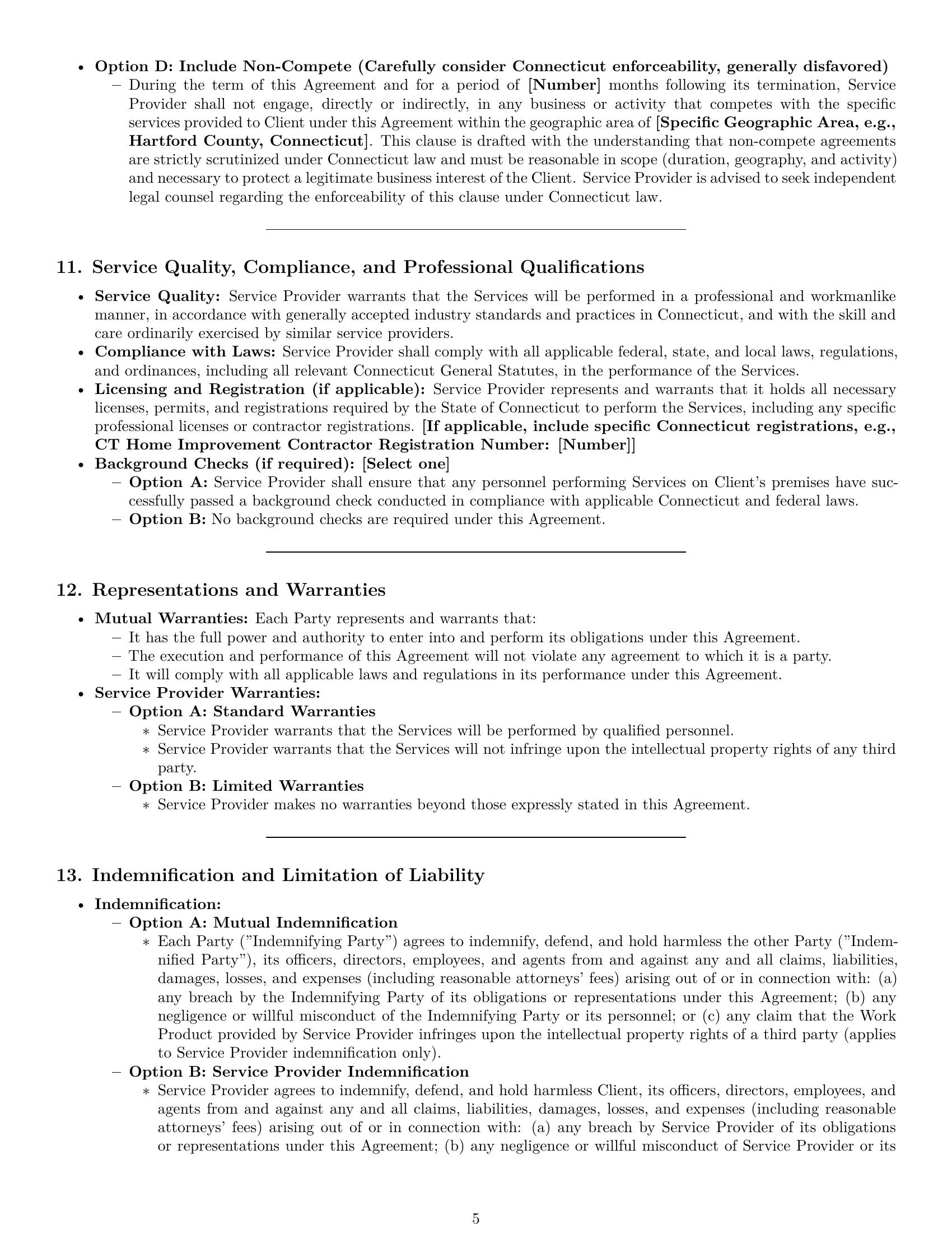 Preview page 5 of Pro Connecticut service contract template