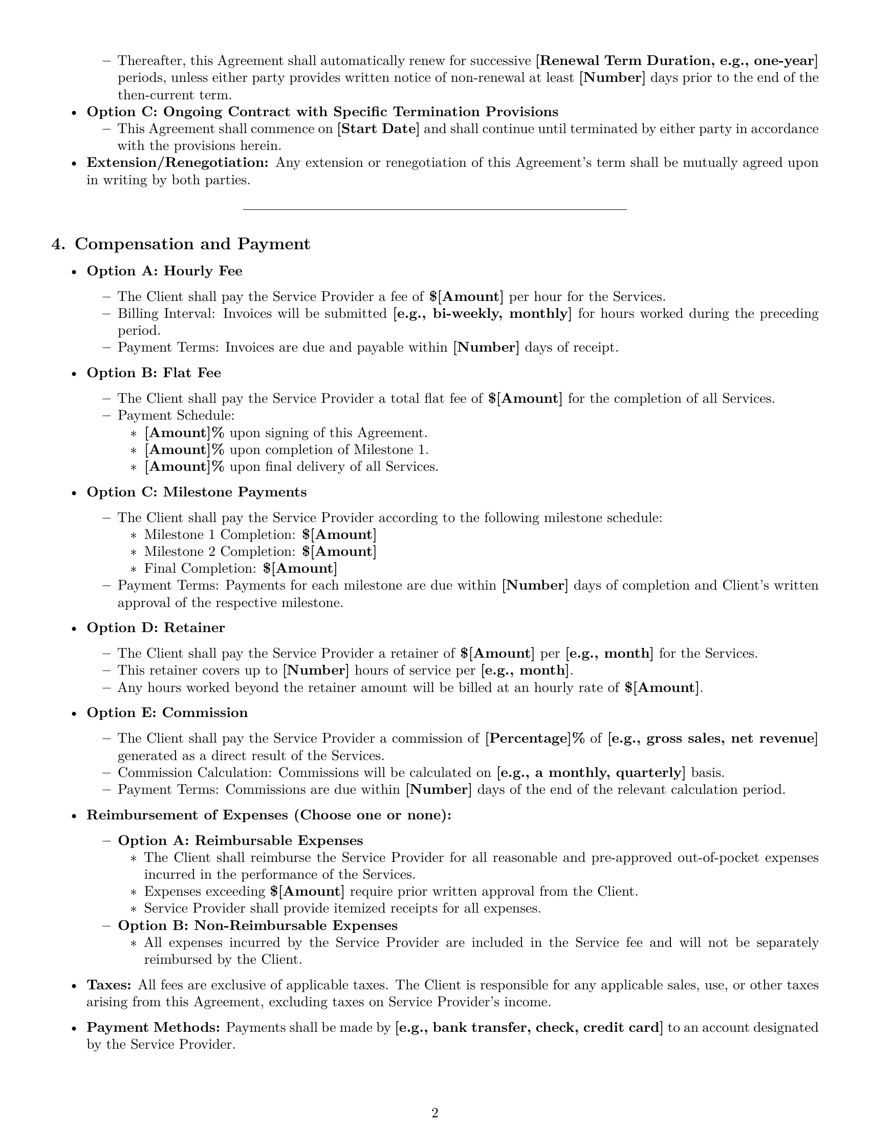 Preview page 2 of Pro Delaware service contract template
