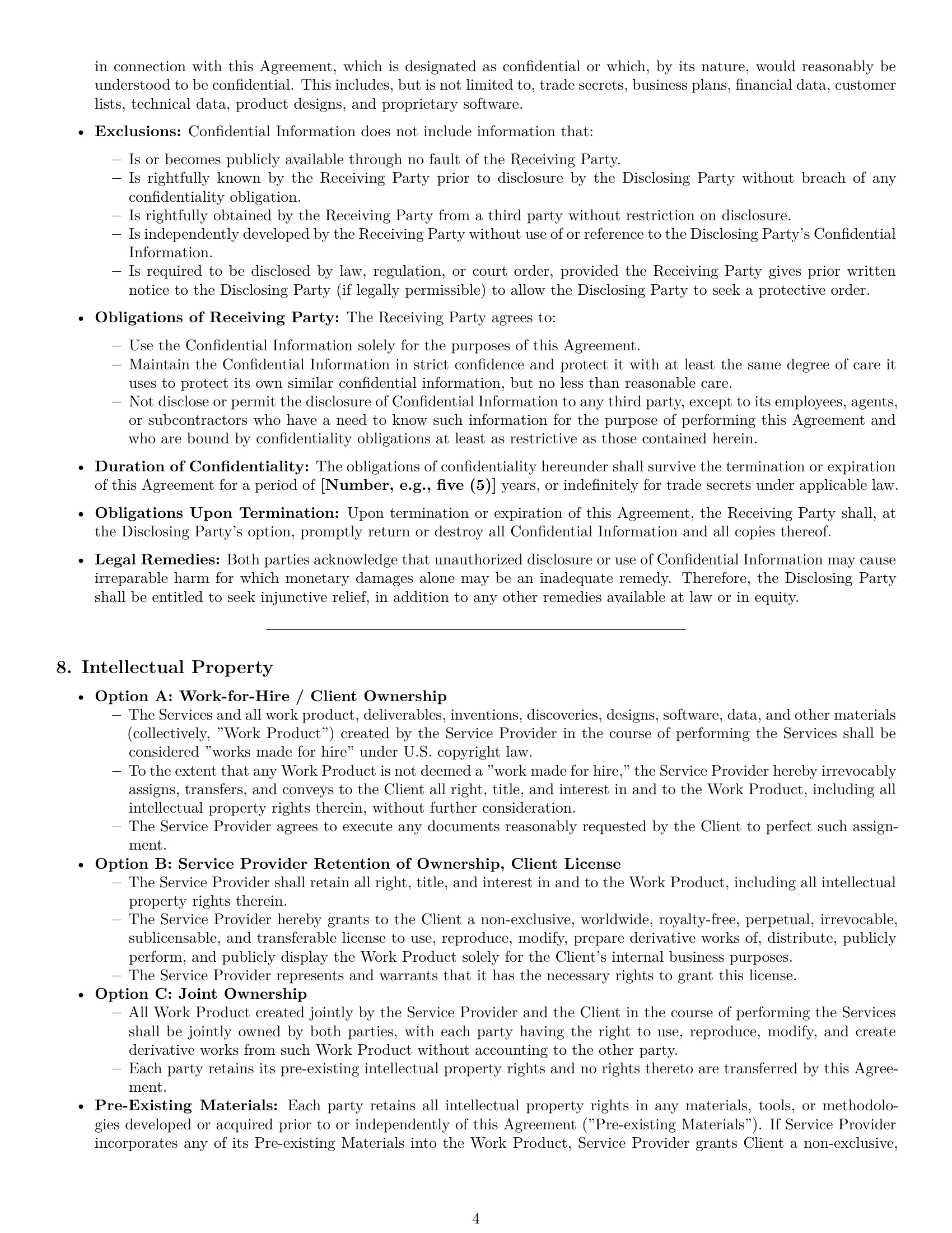Preview page 4 of Pro Delaware service contract template