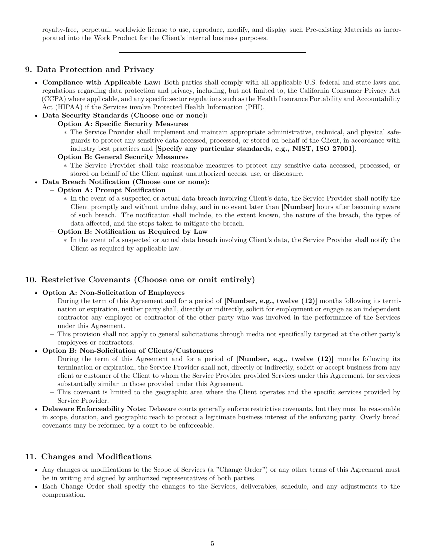 Preview page 5 of Pro Delaware service contract template