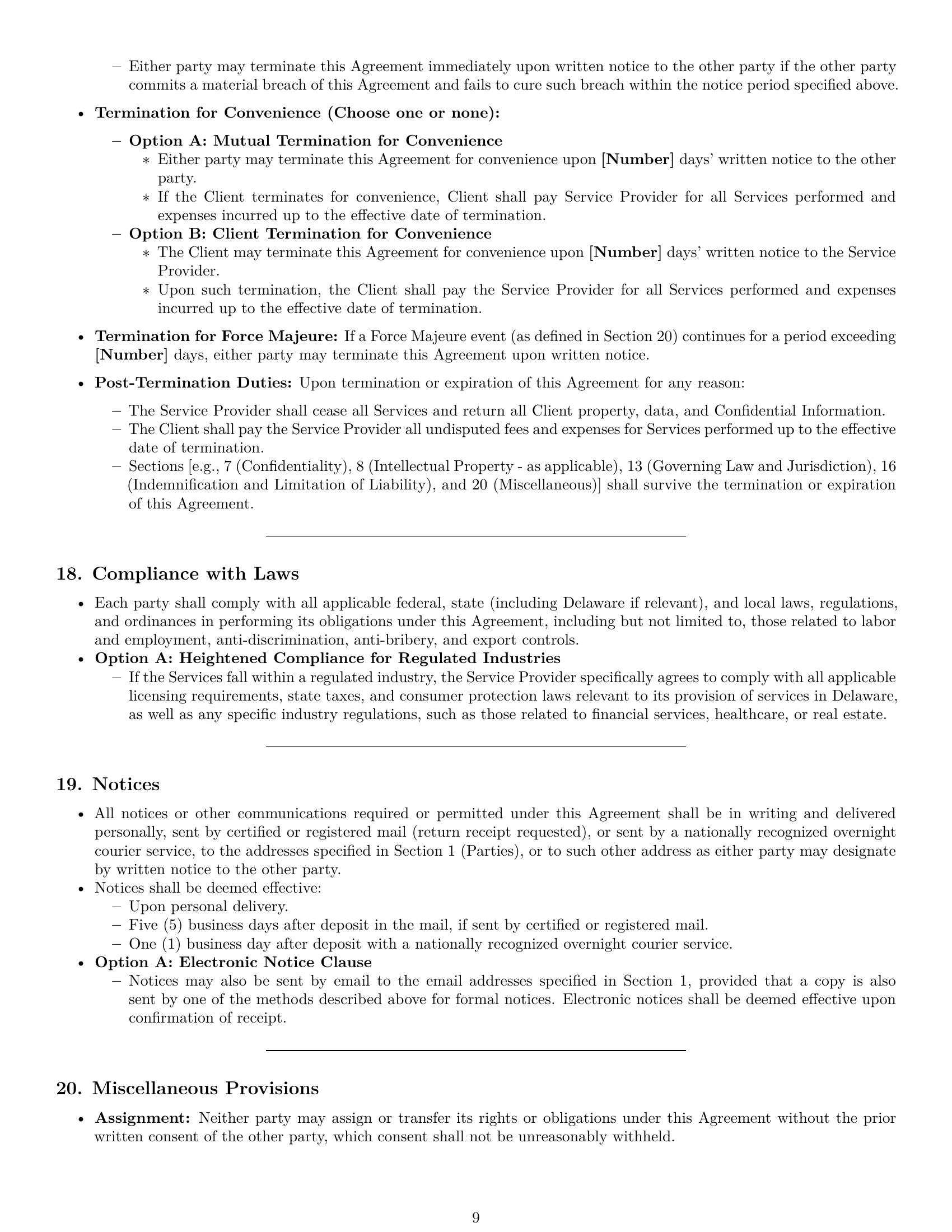 Preview page 9 of Pro Delaware service contract template