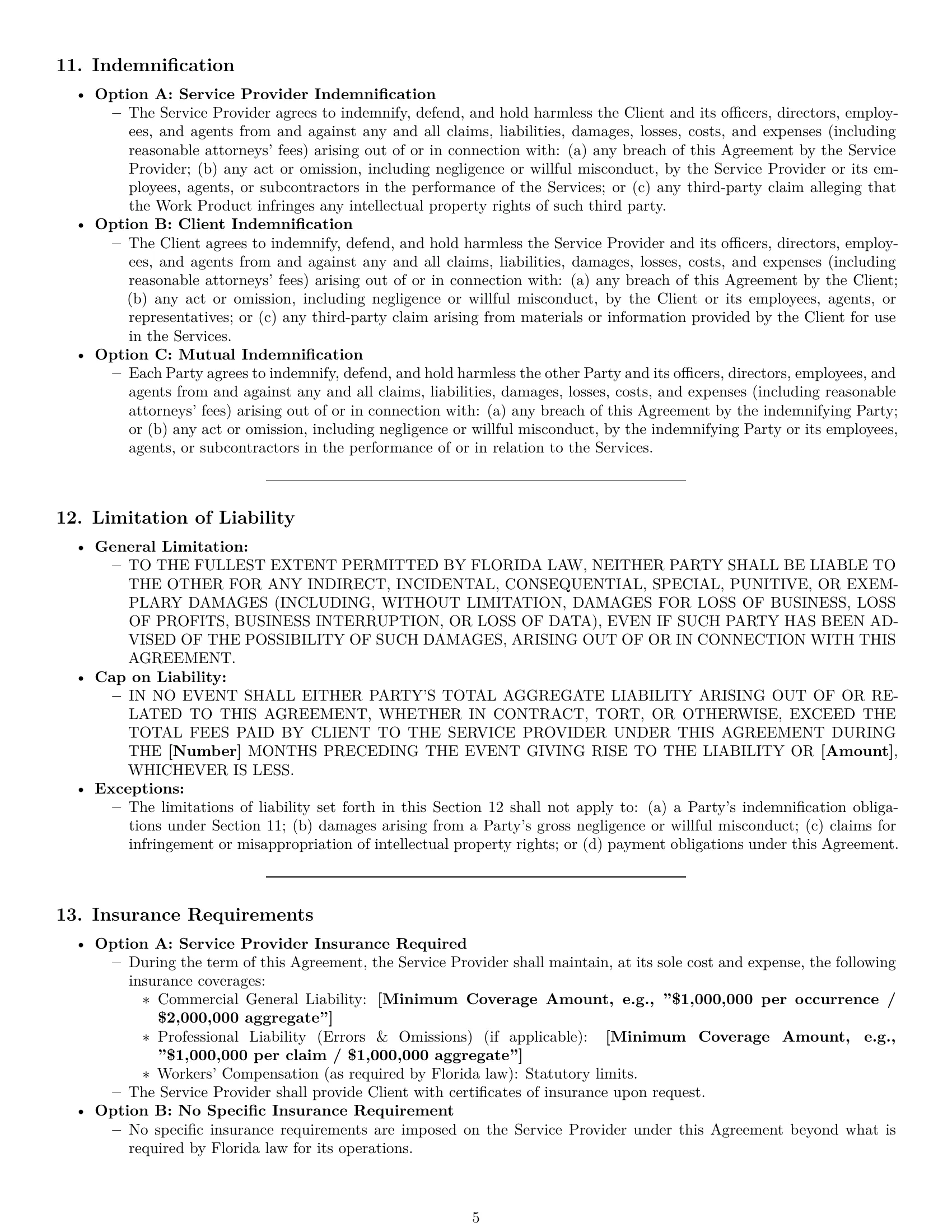 Preview page 5 of Pro Florida service contract template