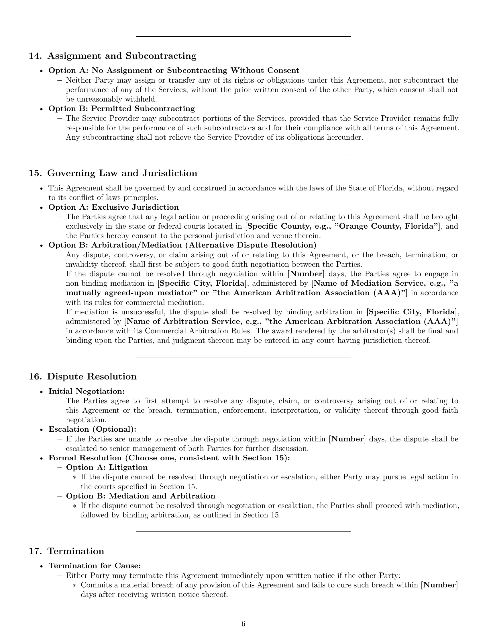 Preview page 6 of Pro Florida service contract template