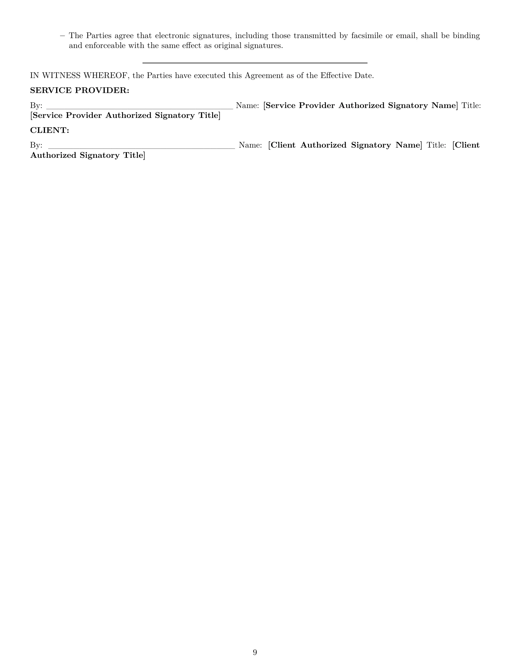 Preview page 9 of Pro Florida service contract template