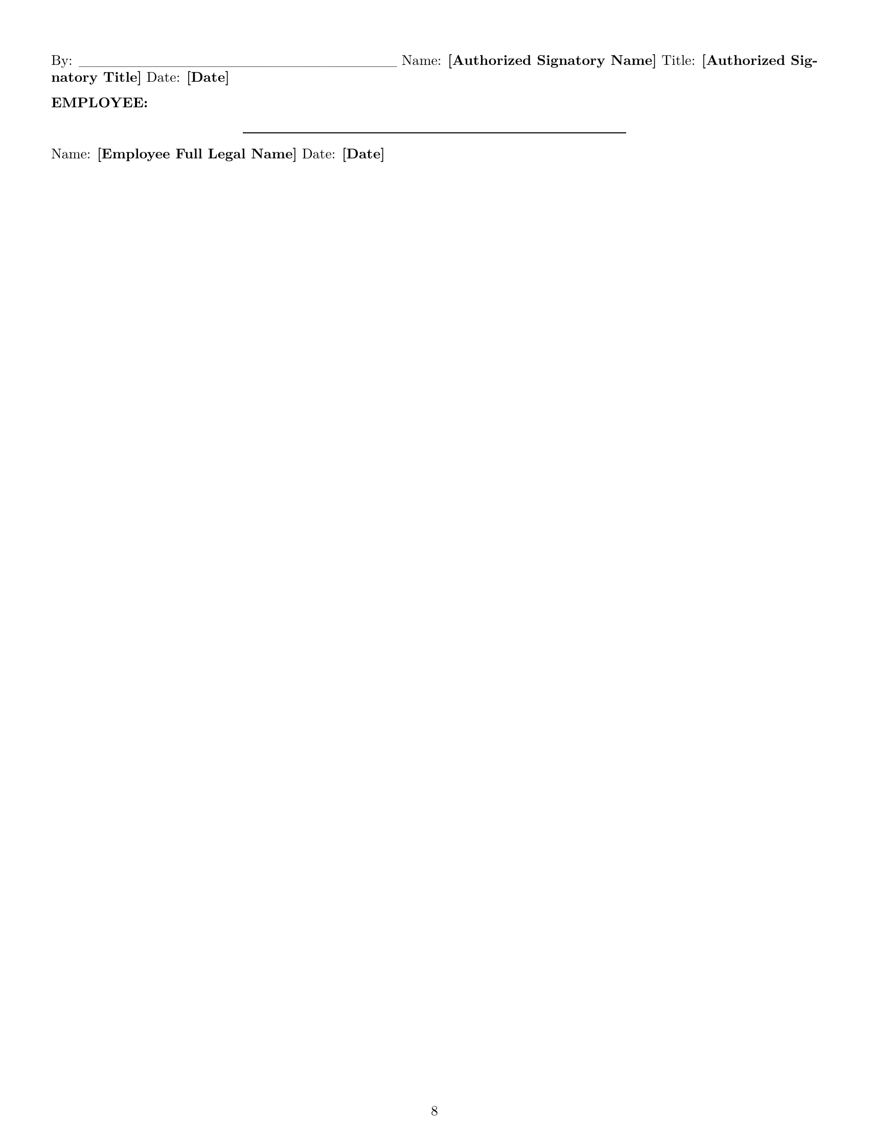 Preview page 8 of Pro New York receptionist employment contract template