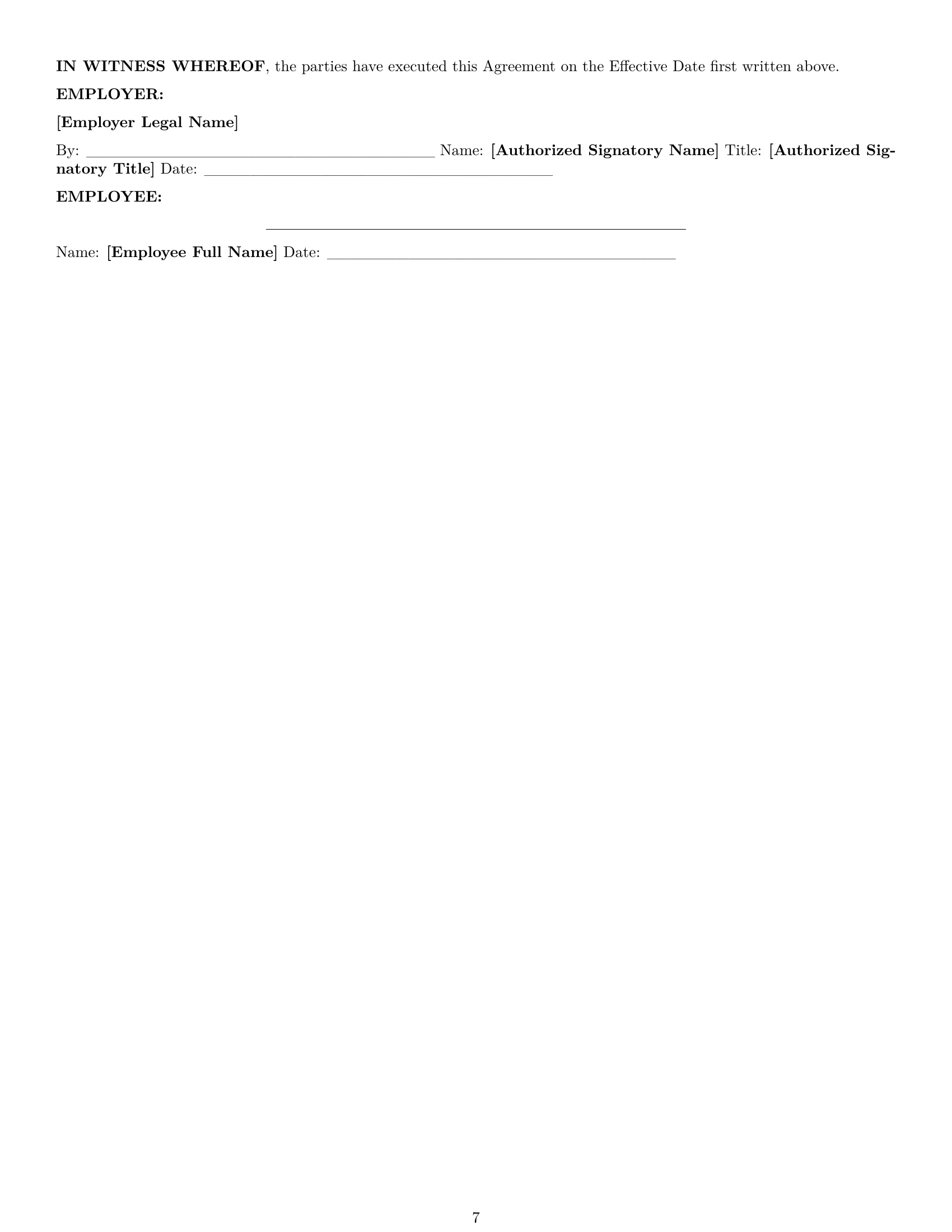Preview page 7 of Pro North Dakota receptionist employment contract template