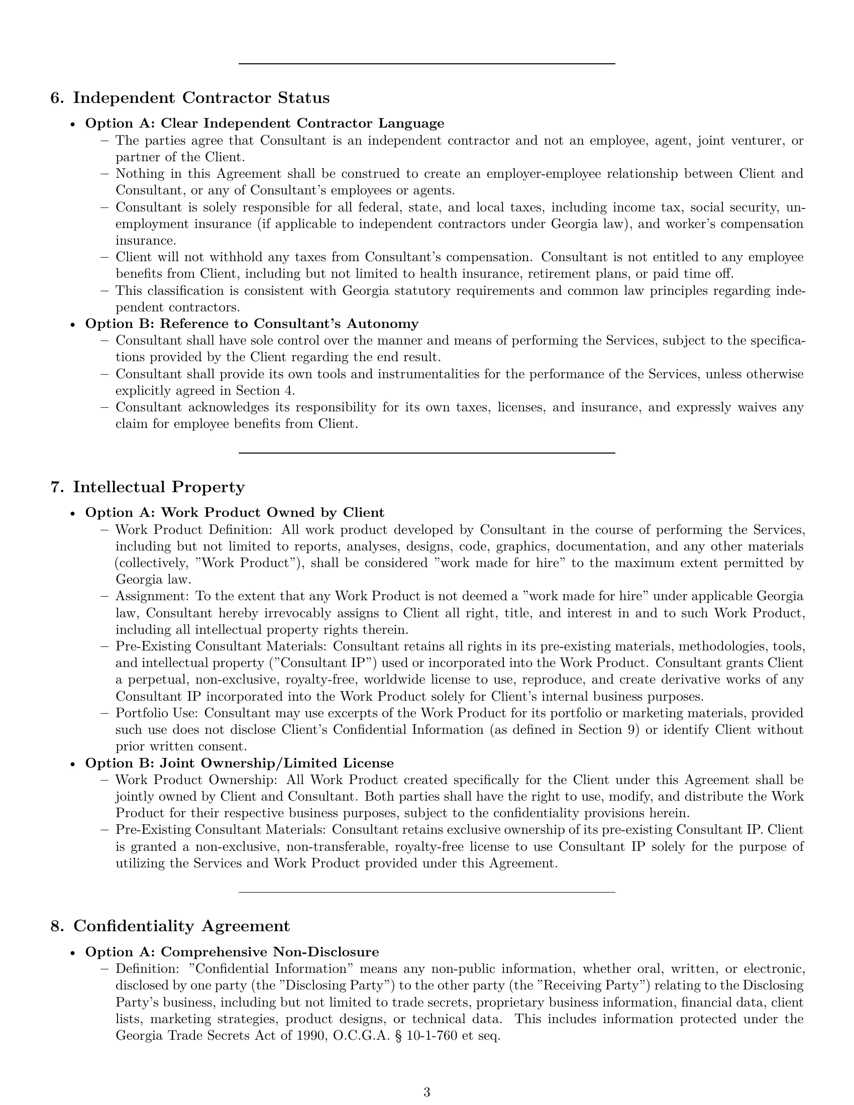Preview page 3 of Pro Georgia consulting service contract template