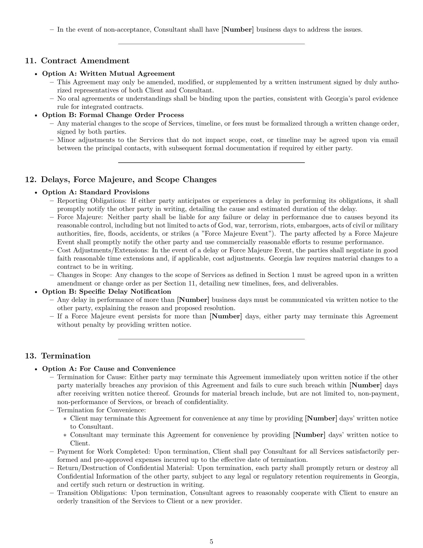 Preview page 5 of Pro Georgia consulting service contract template
