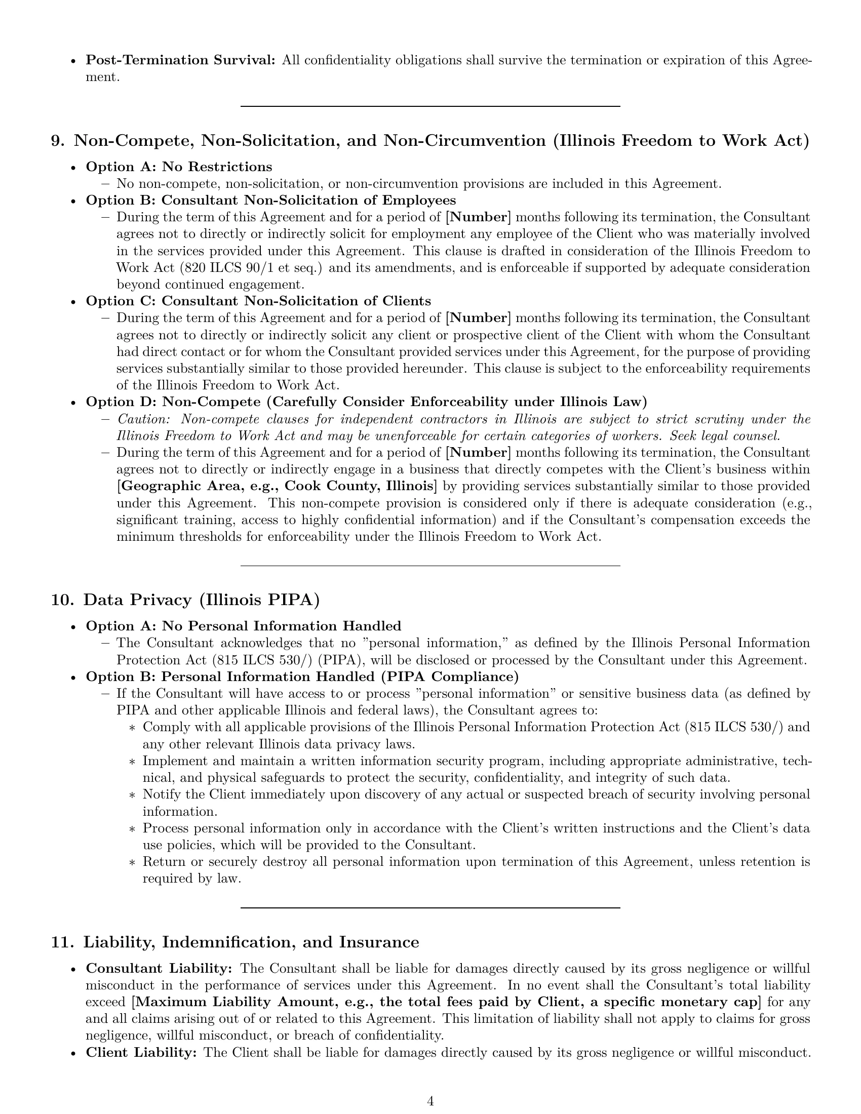 Preview page 4 of Pro Illinois consulting service contract template