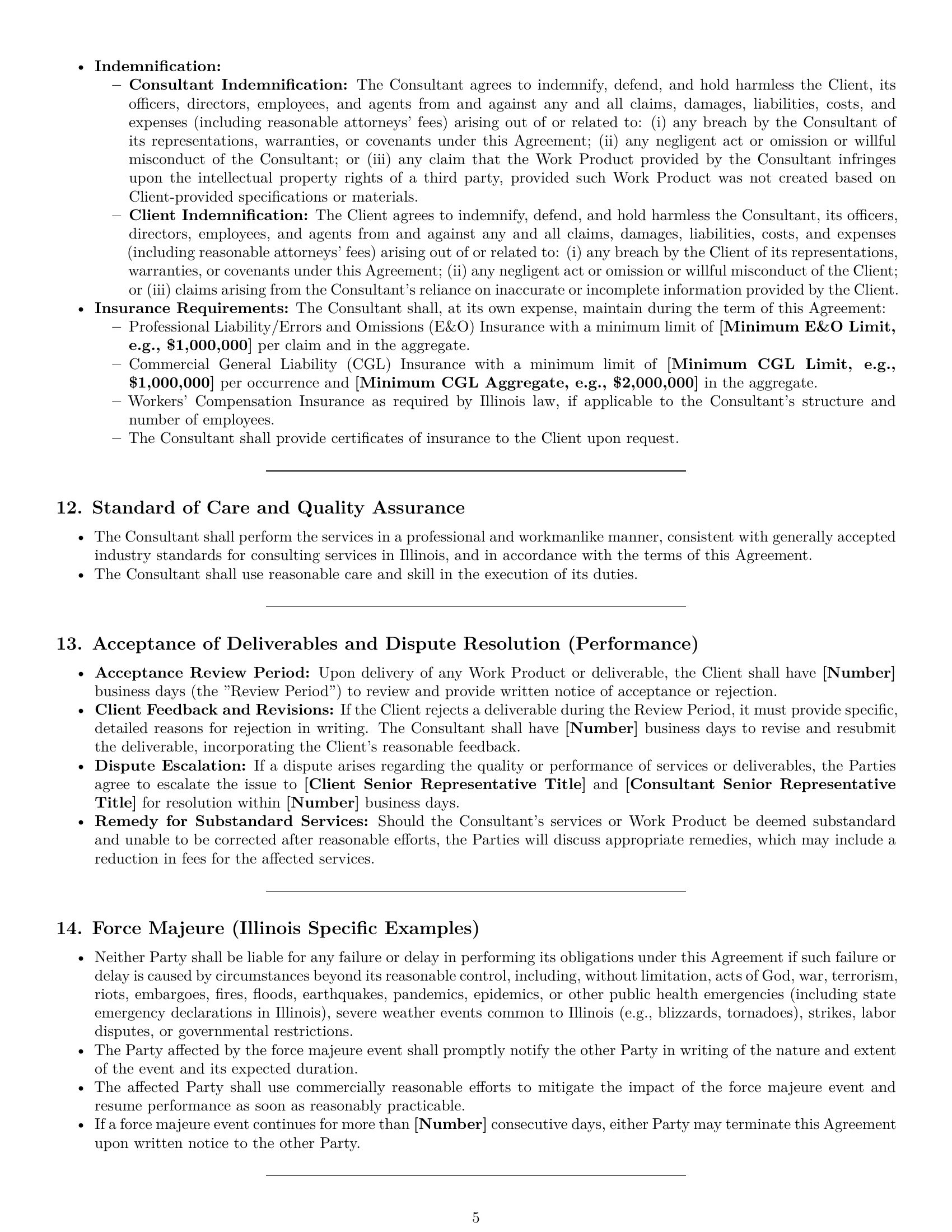 Preview page 5 of Pro Illinois consulting service contract template
