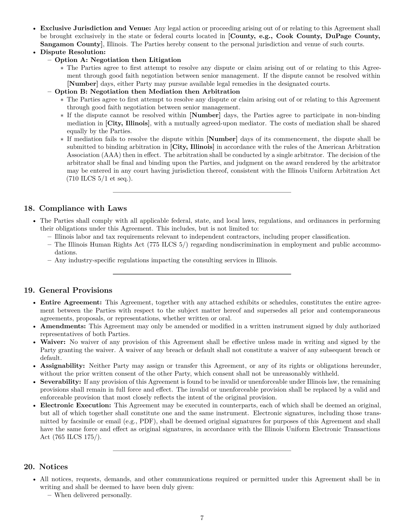Preview page 7 of Pro Illinois consulting service contract template