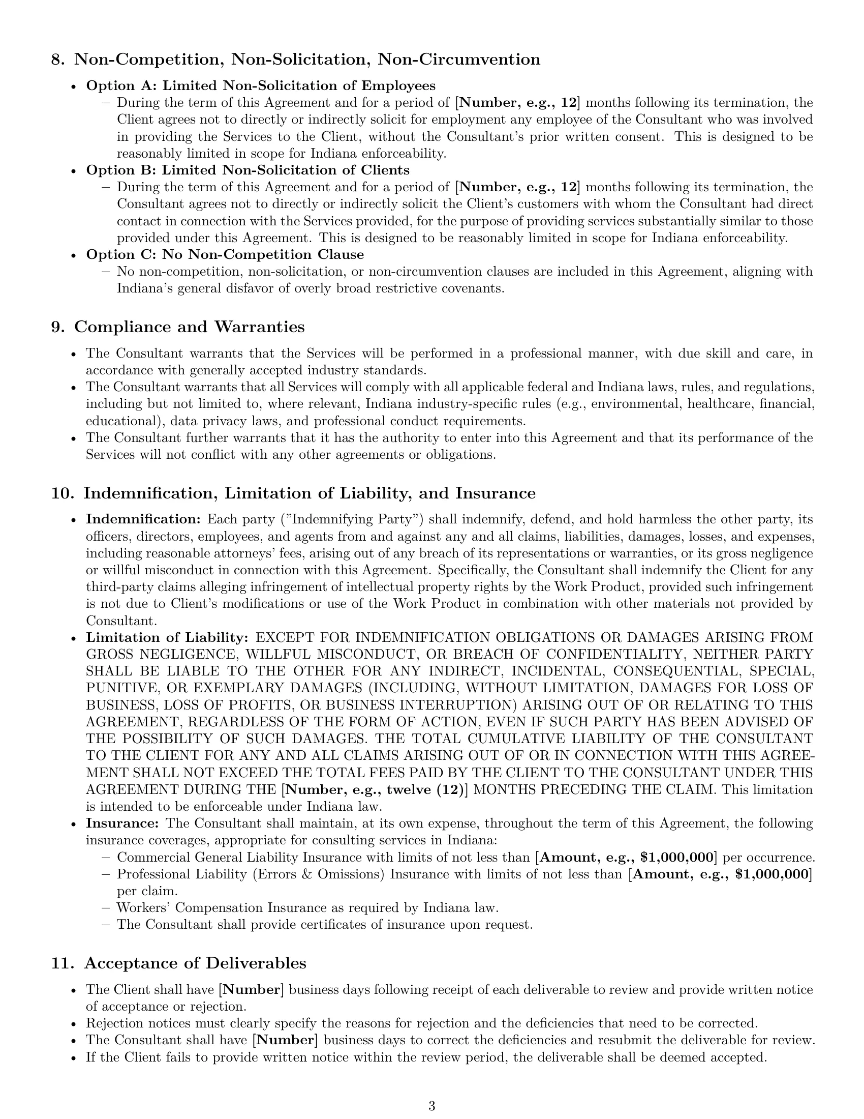 Preview page 3 of Pro Indiana consulting service contract template