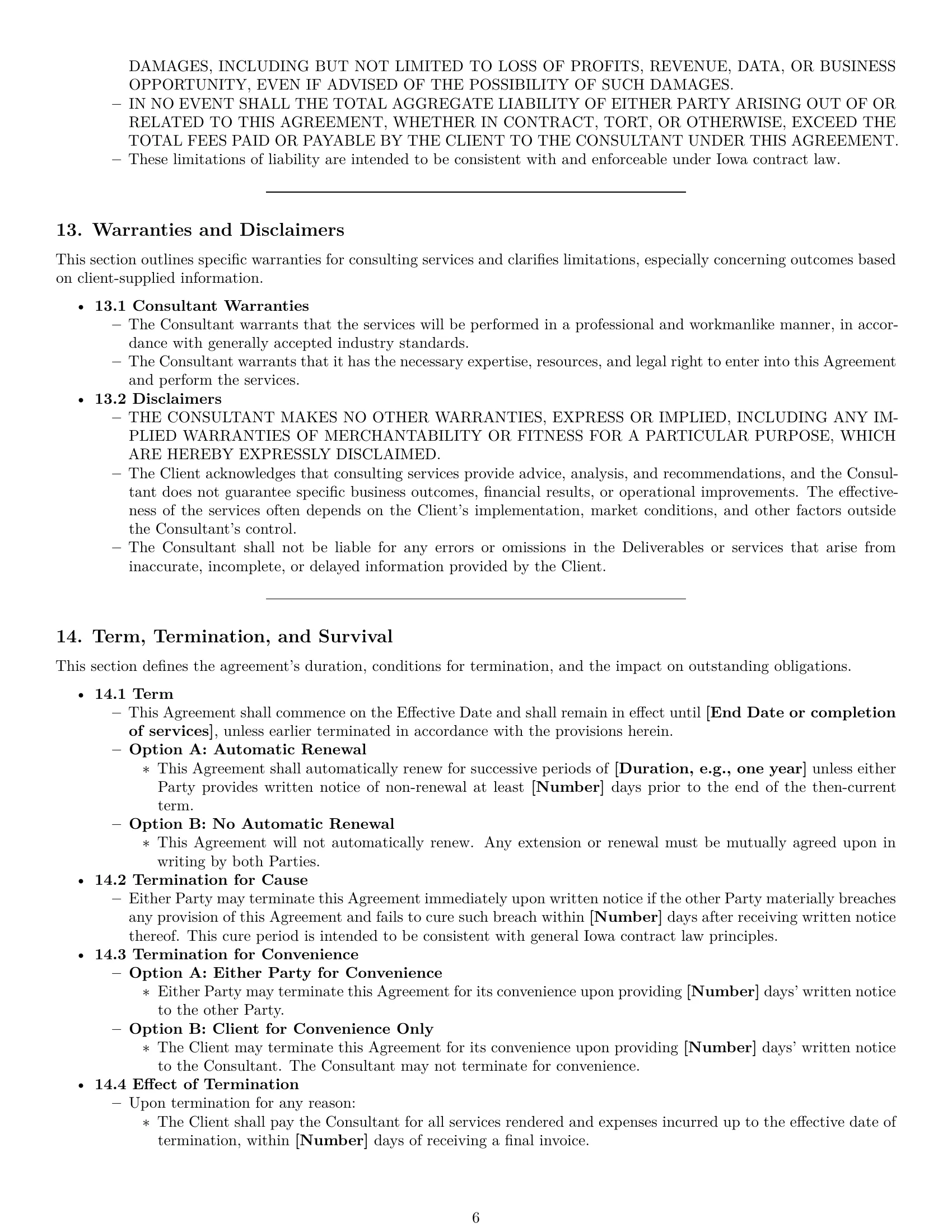Preview page 6 of Pro Iowa consulting service contract template
