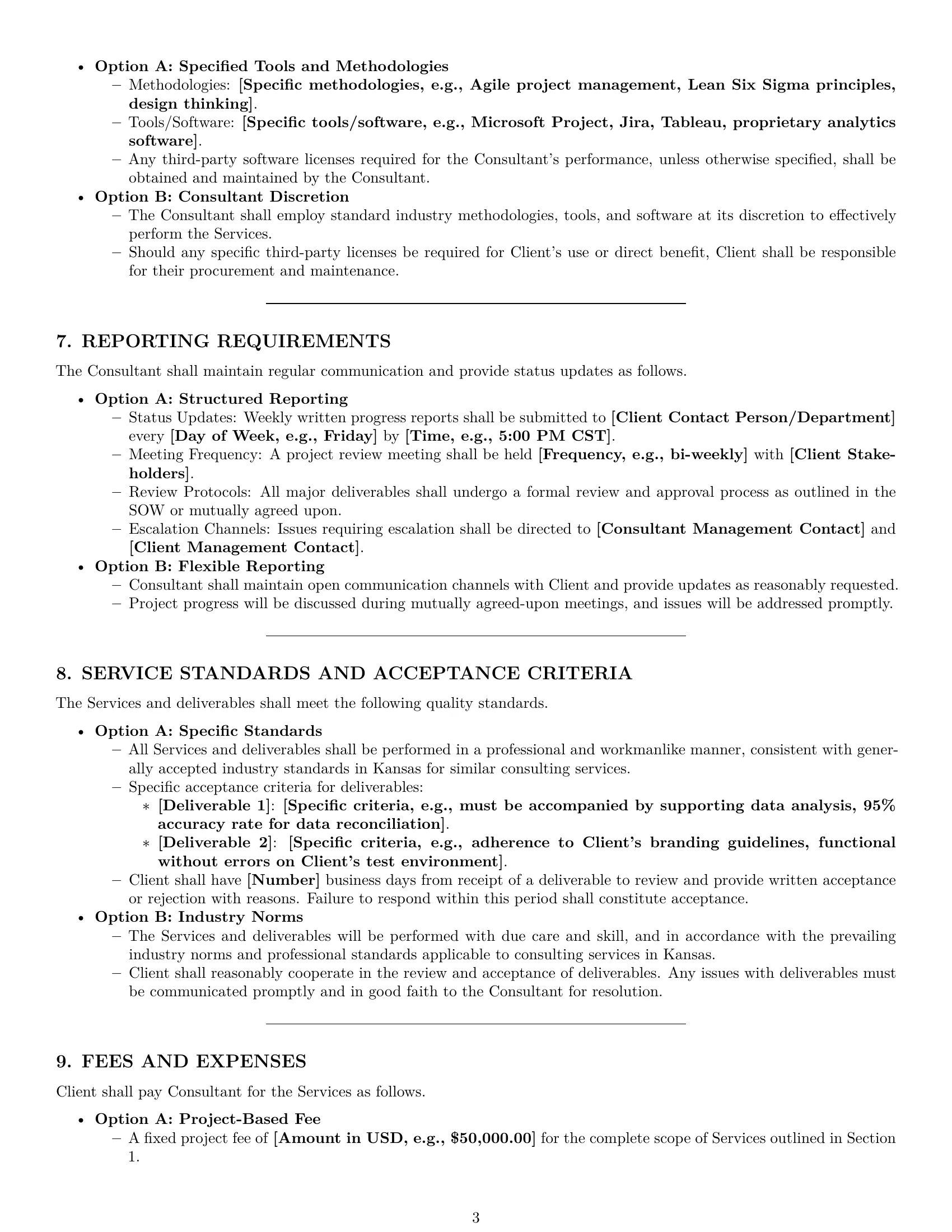 Preview page 3 of Pro Kansas consulting service contract template