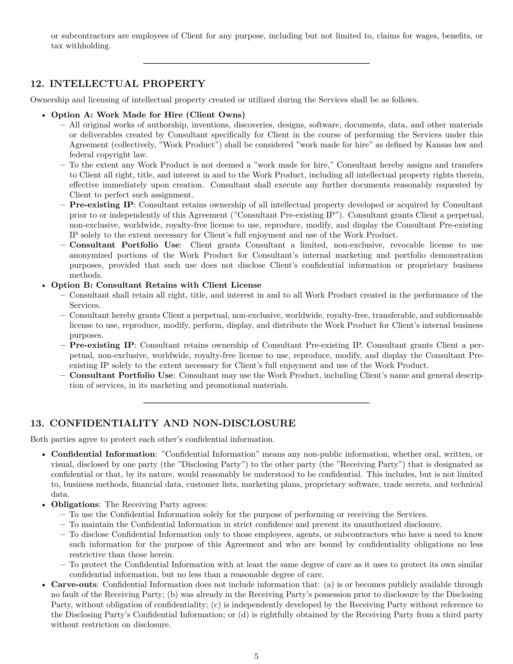 Preview page 5 of Pro Kansas consulting service contract template
