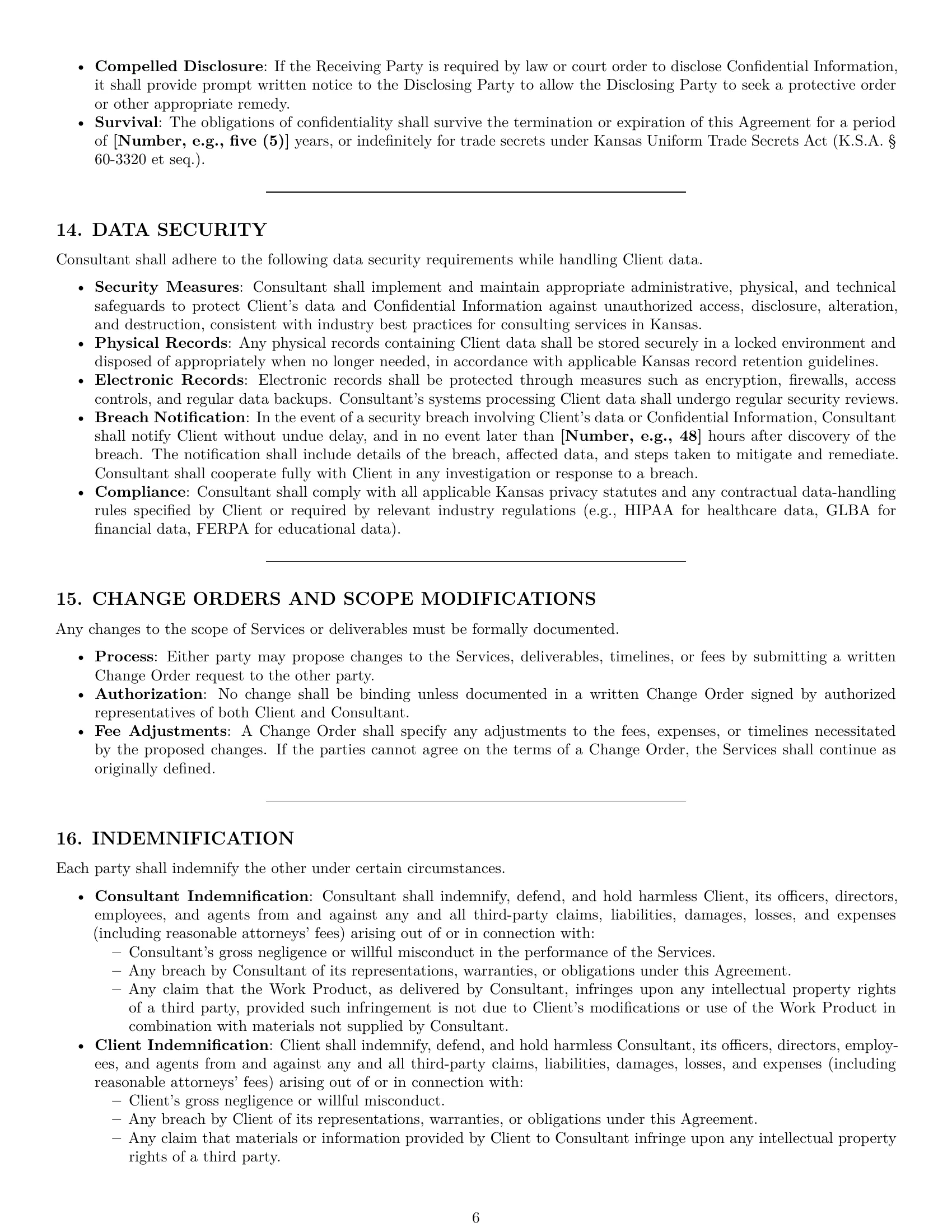 Preview page 6 of Pro Kansas consulting service contract template