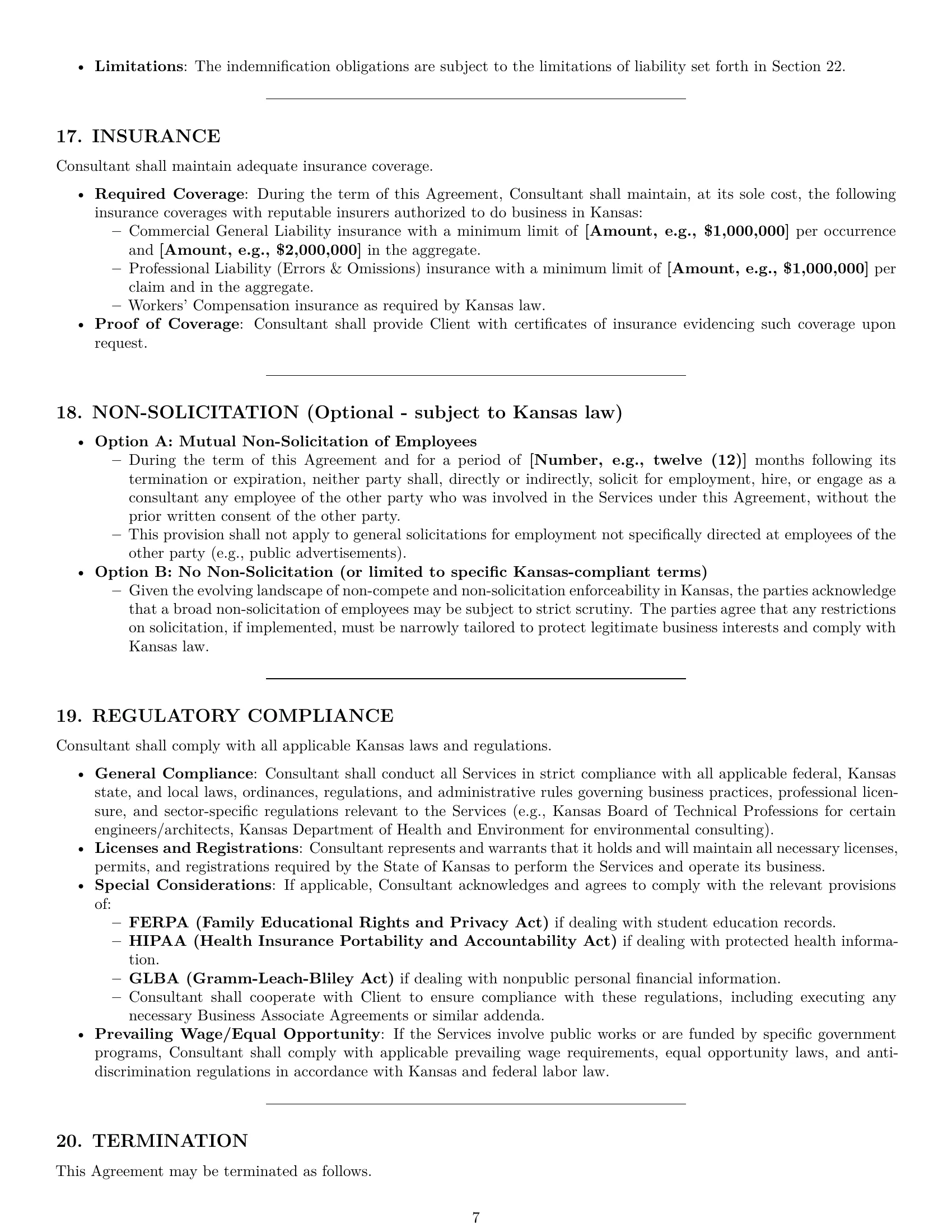 Preview page 7 of Pro Kansas consulting service contract template