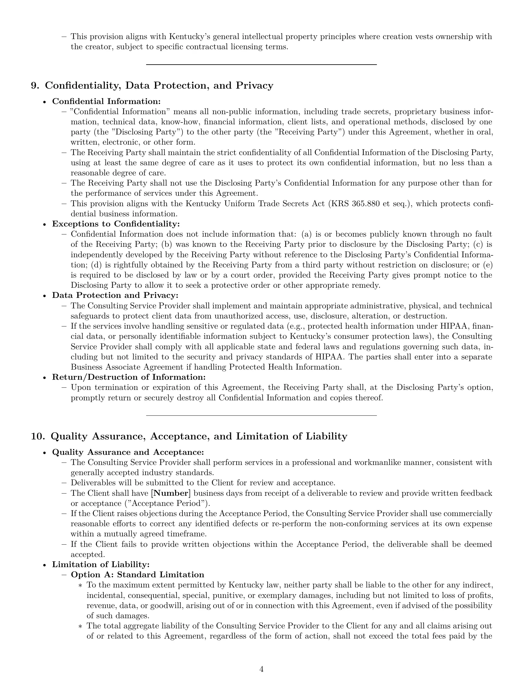 Preview page 4 of Pro Kentucky consulting service contract template