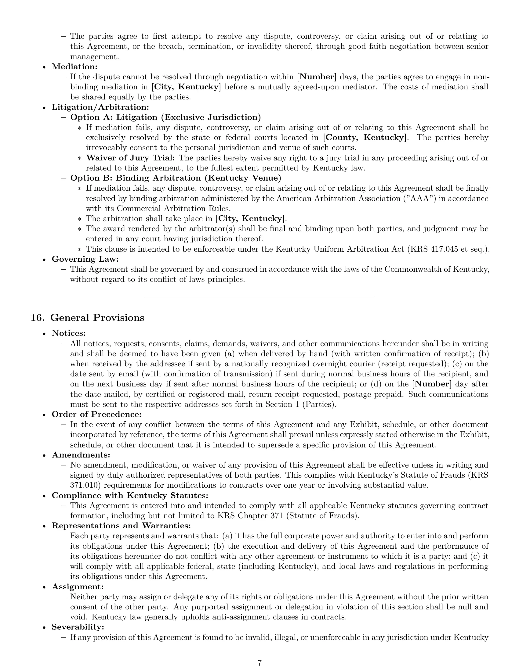 Preview page 7 of Pro Kentucky consulting service contract template