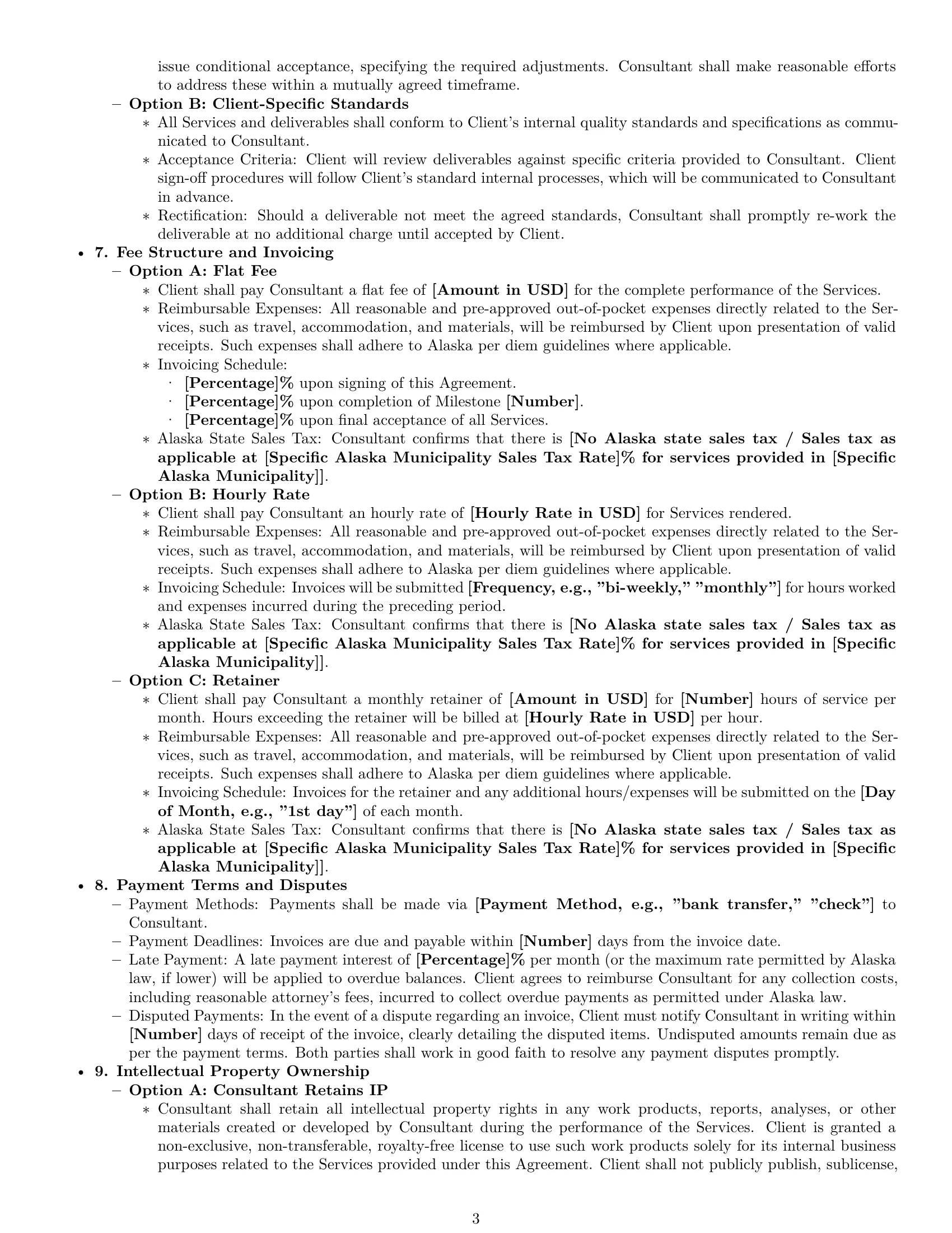 Preview page 3 of Pro Alaska consulting service contract template