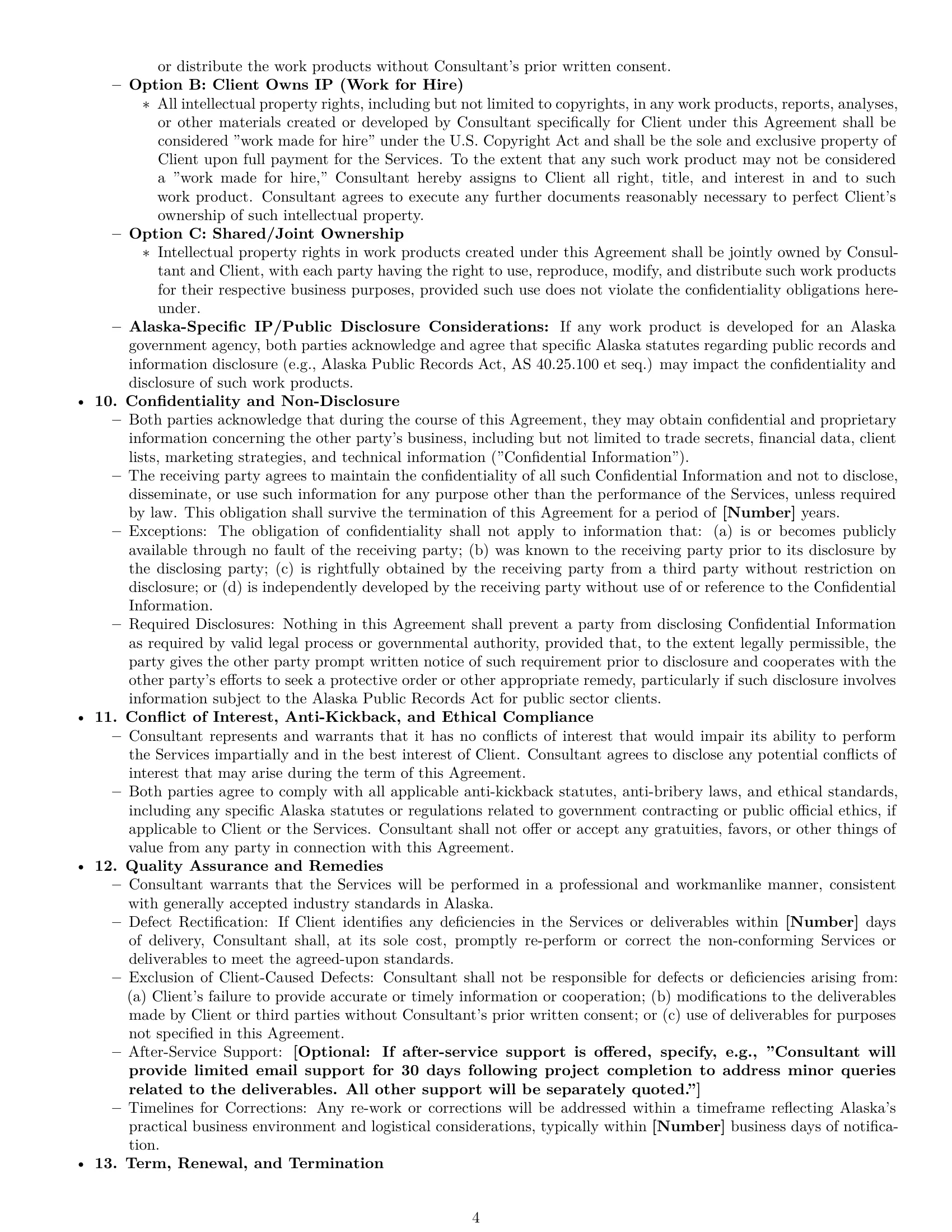 Preview page 4 of Pro Alaska consulting service contract template