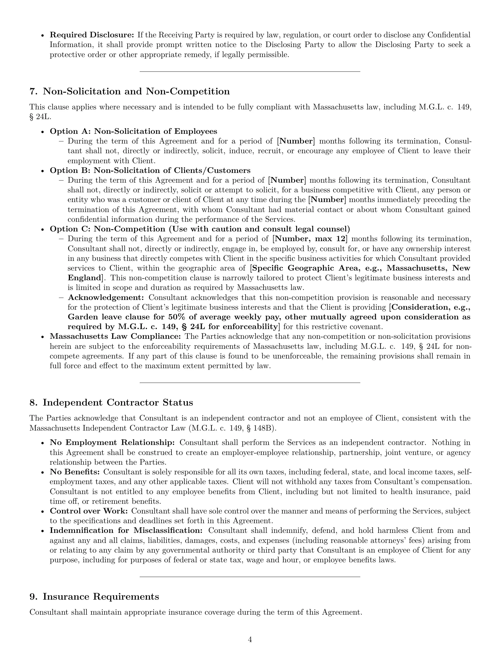Preview page 4 of Pro Massachusetts consulting service contract template