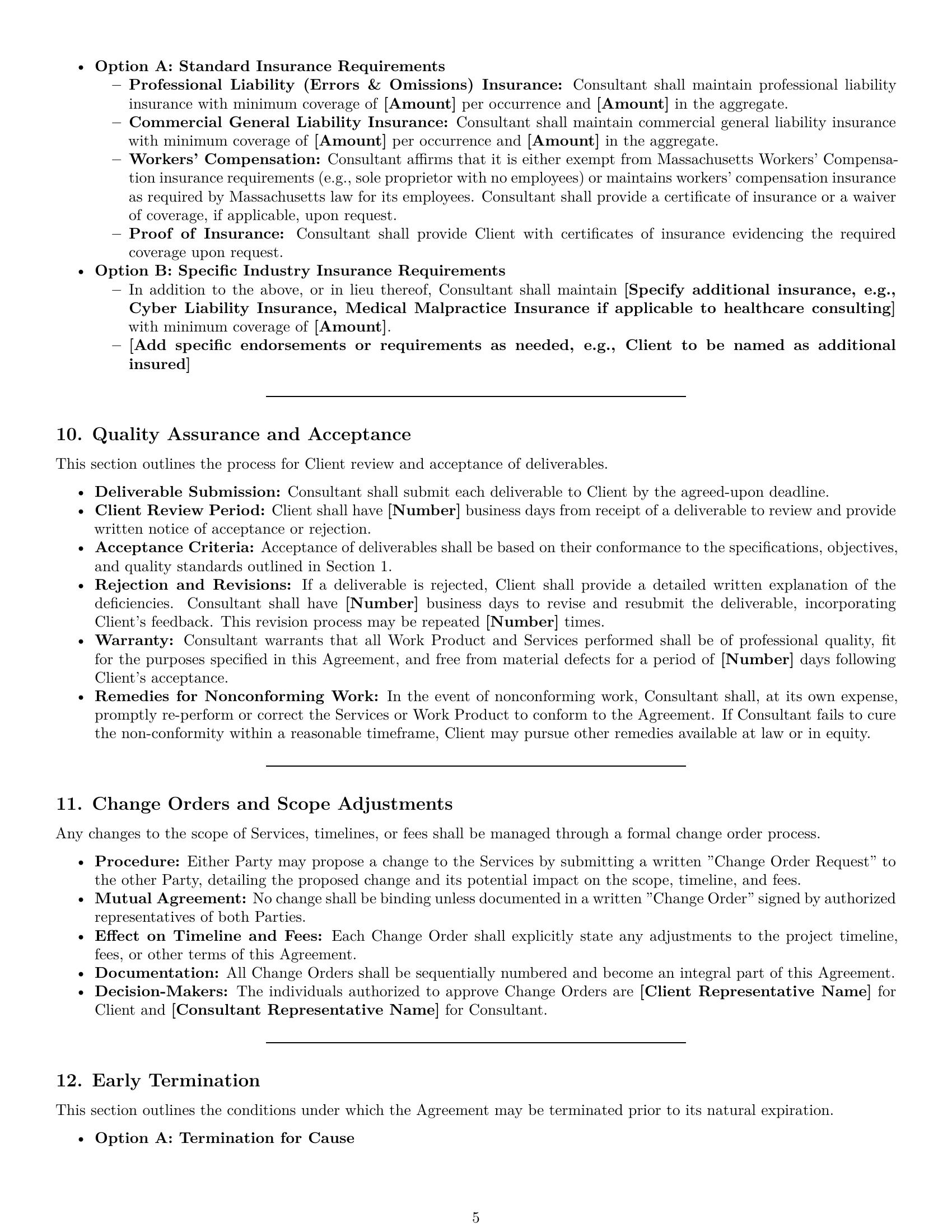 Preview page 5 of Pro Massachusetts consulting service contract template