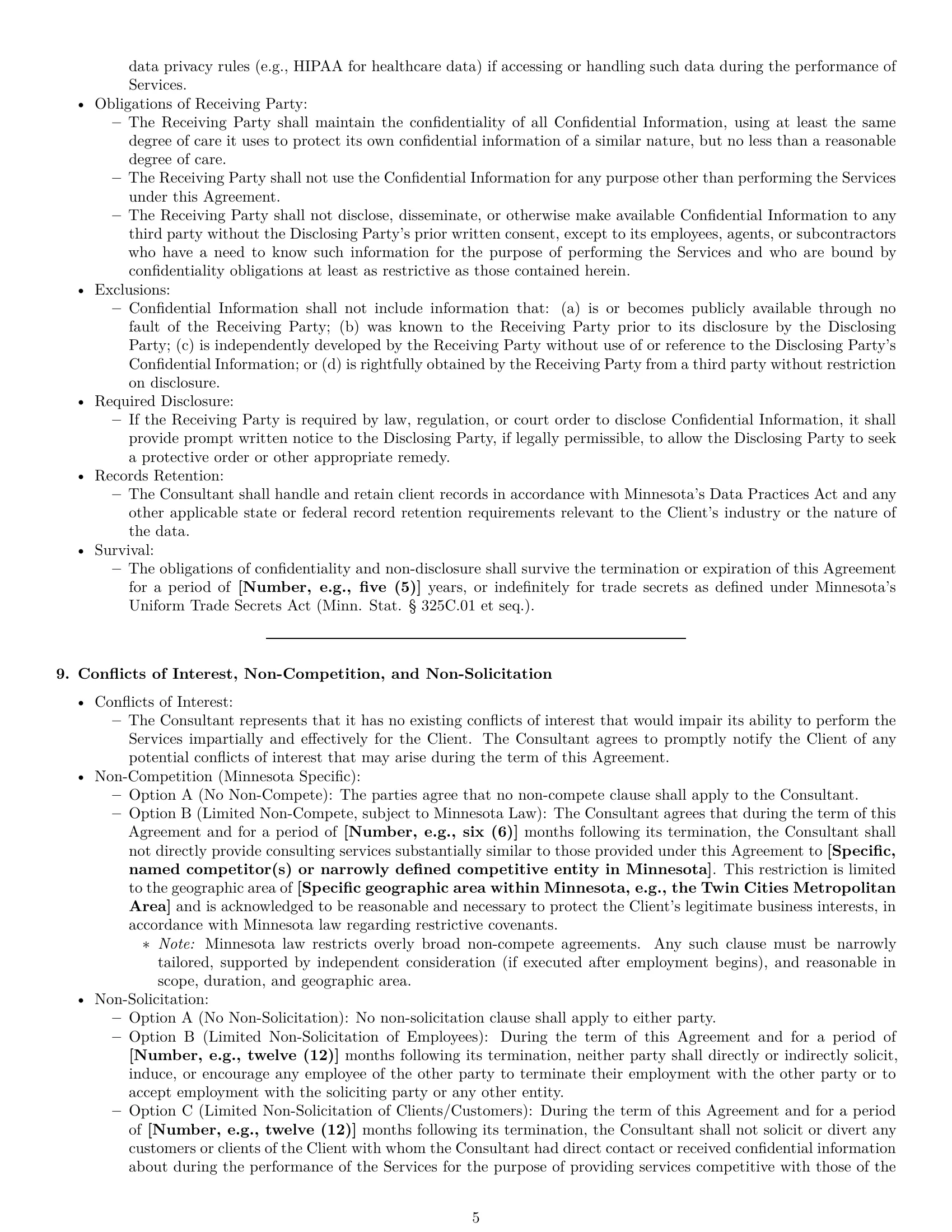 Preview page 5 of Pro Minnesota consulting service contract template
