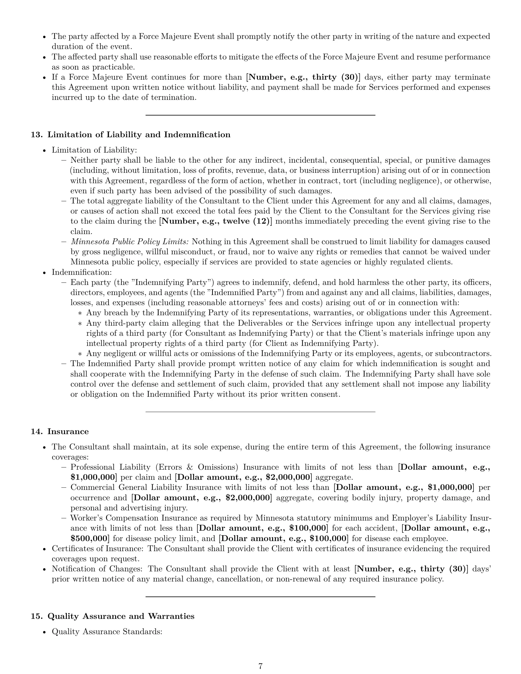 Preview page 7 of Pro Minnesota consulting service contract template