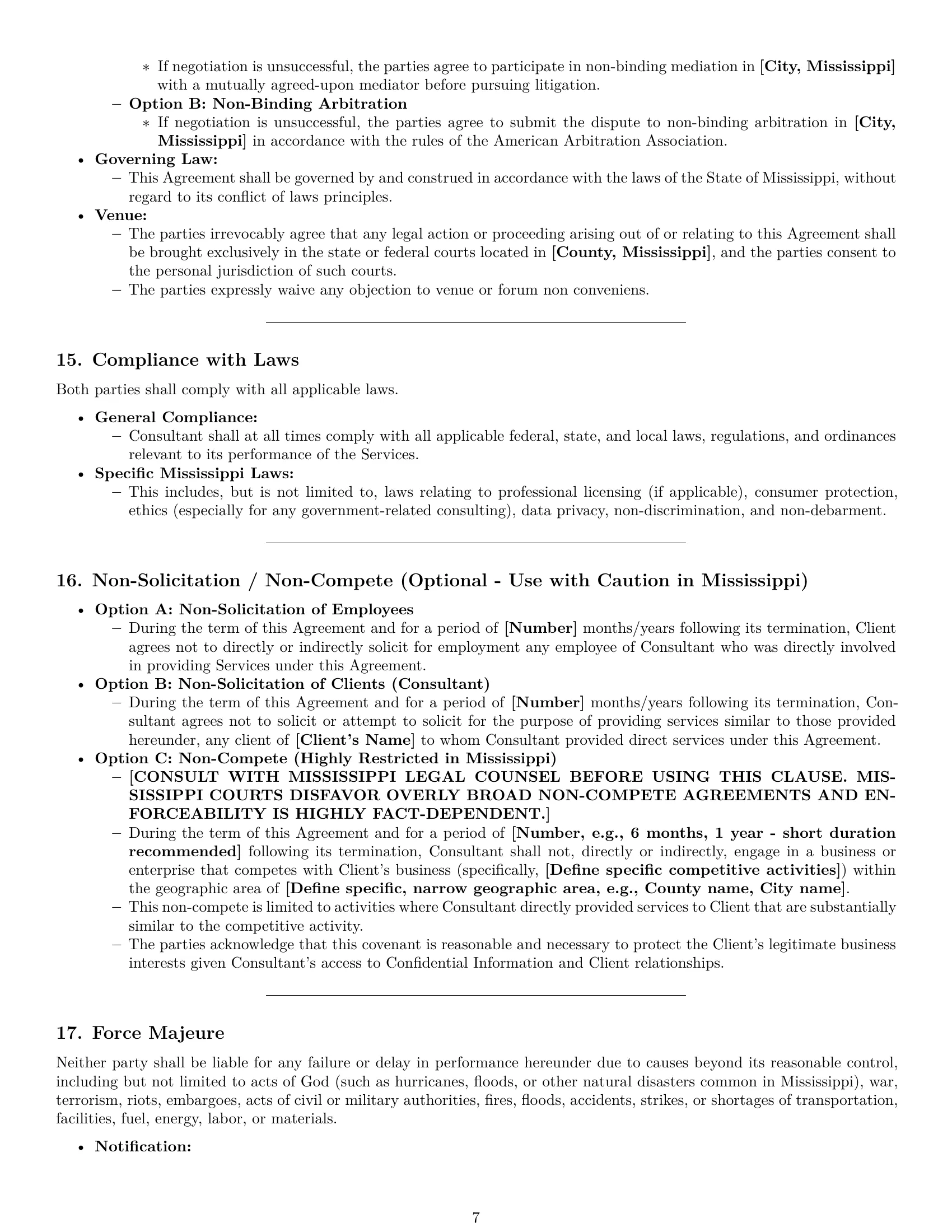 Preview page 7 of Pro Mississippi consulting service contract template