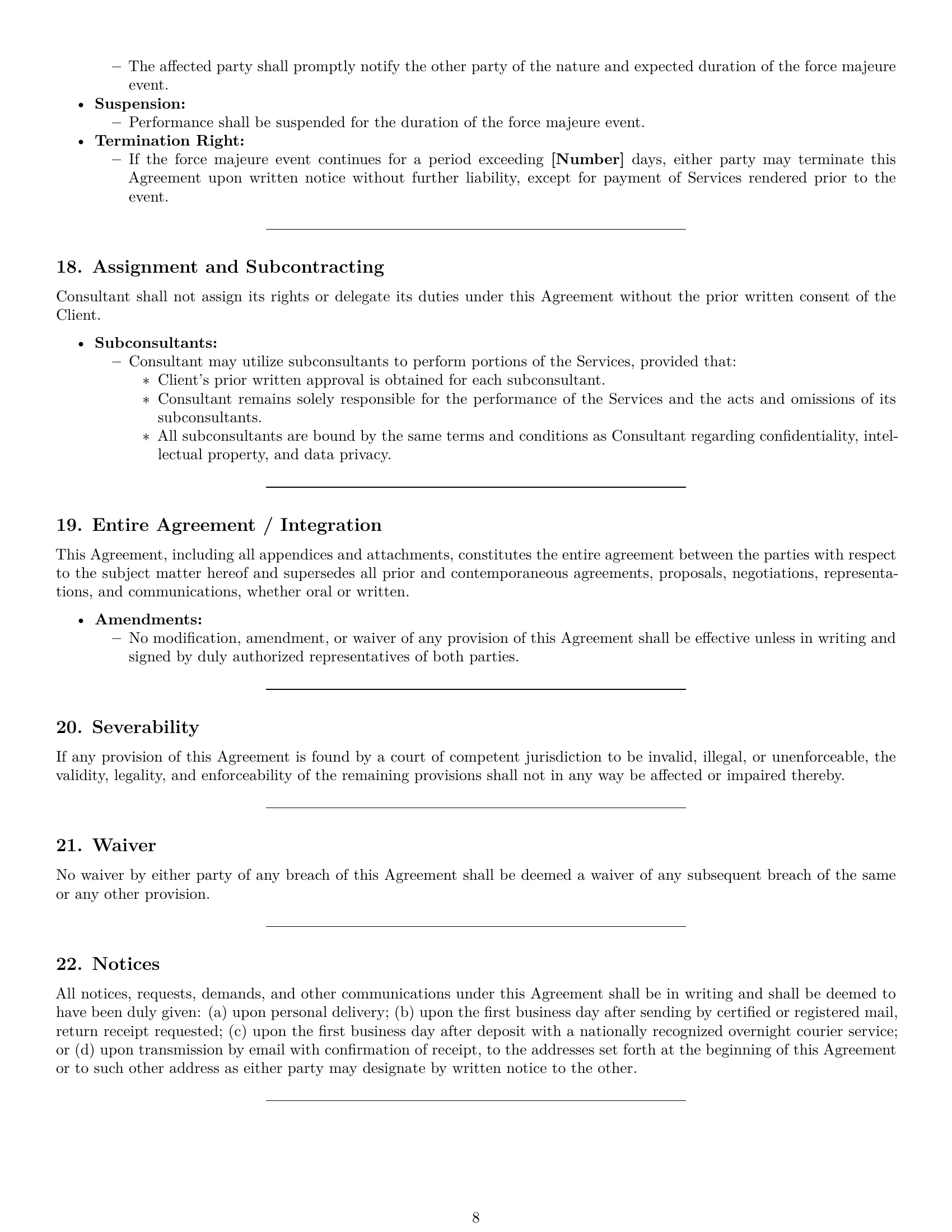 Preview page 8 of Pro Mississippi consulting service contract template