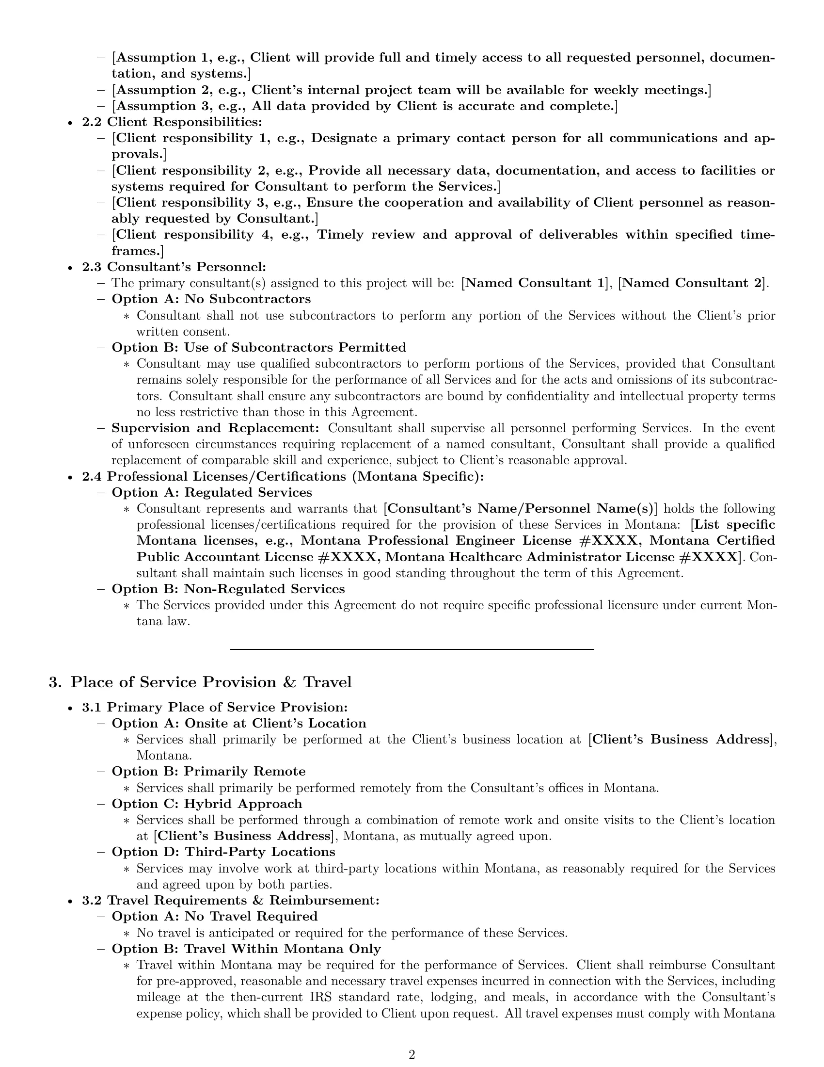 Preview page 2 of Pro Montana consulting service contract template