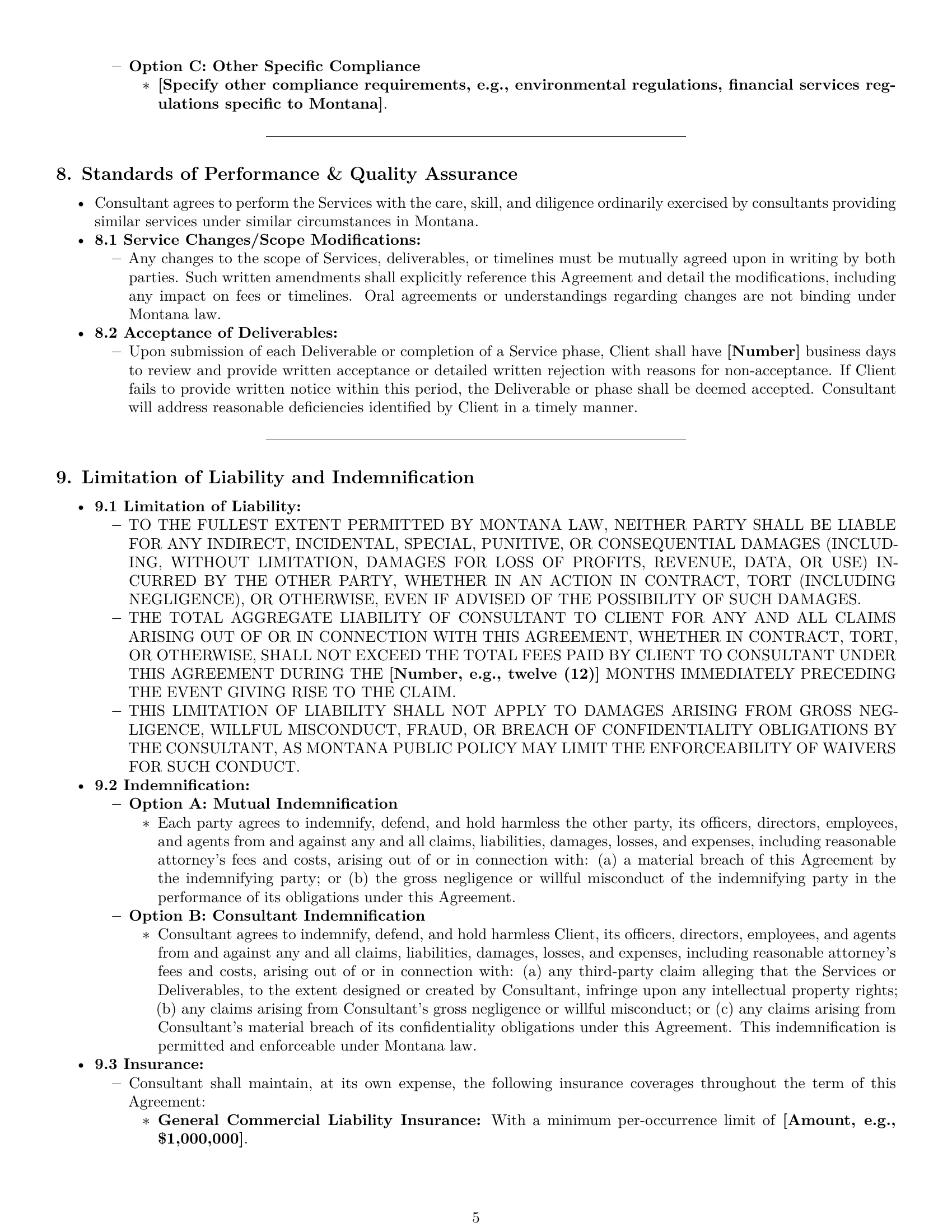 Preview page 5 of Pro Montana consulting service contract template