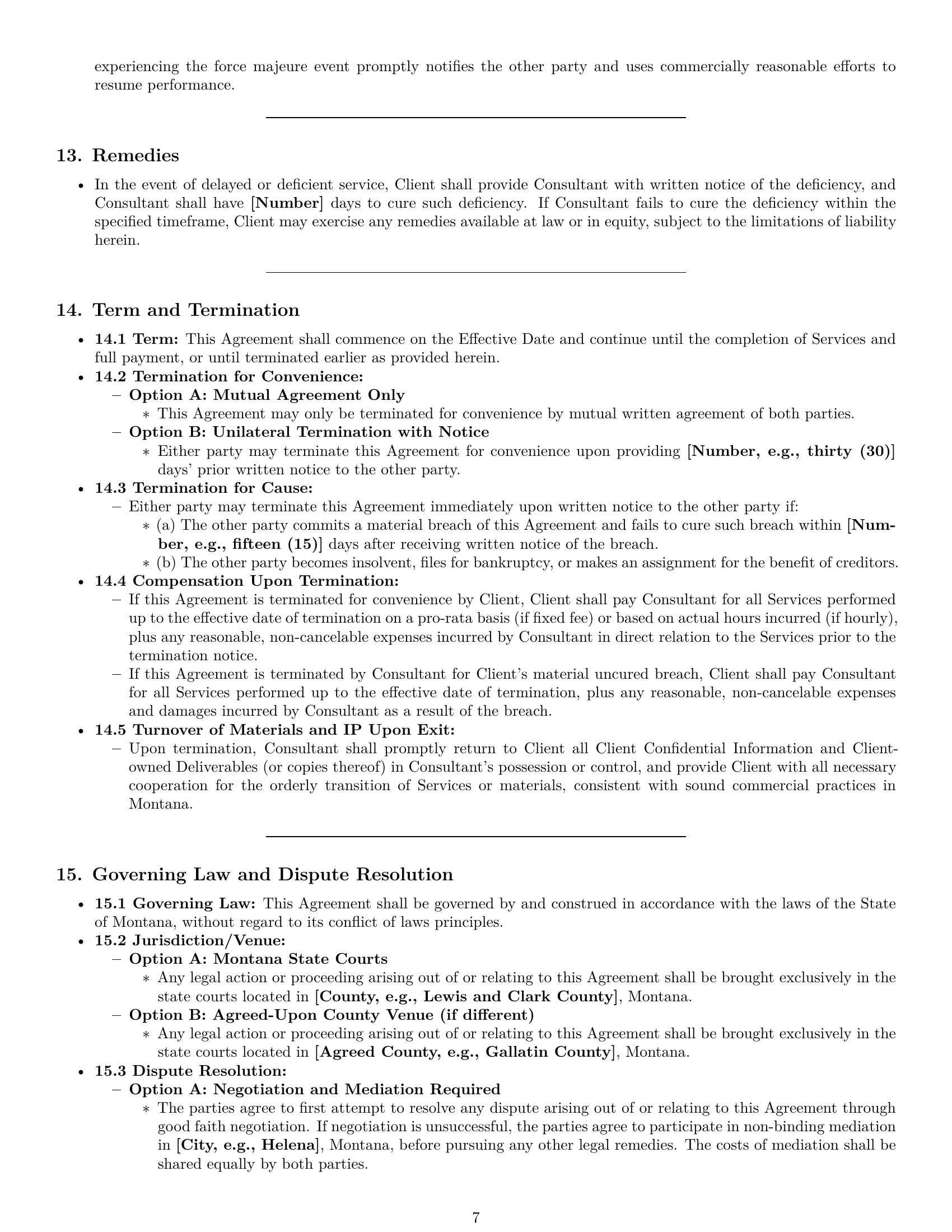 Preview page 7 of Pro Montana consulting service contract template