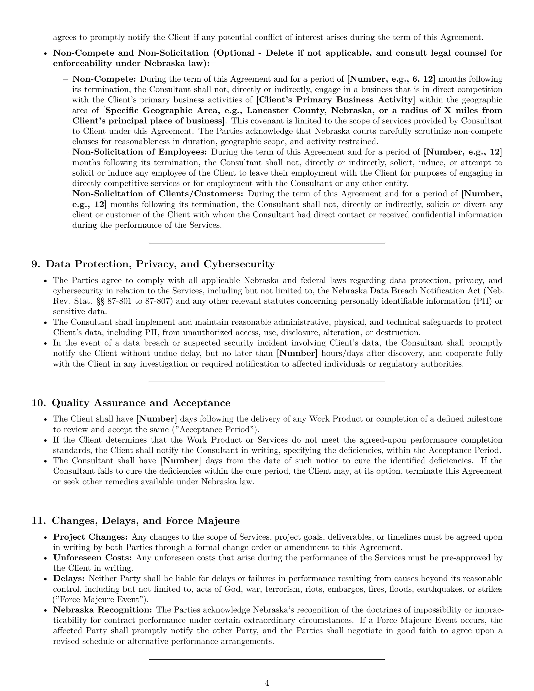 Preview page 4 of Pro Nebraska consulting service contract template