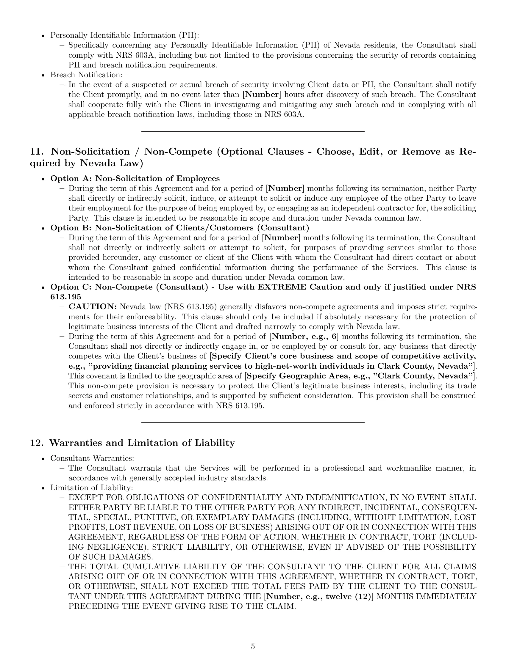 Preview page 5 of Pro Nevada consulting service contract template