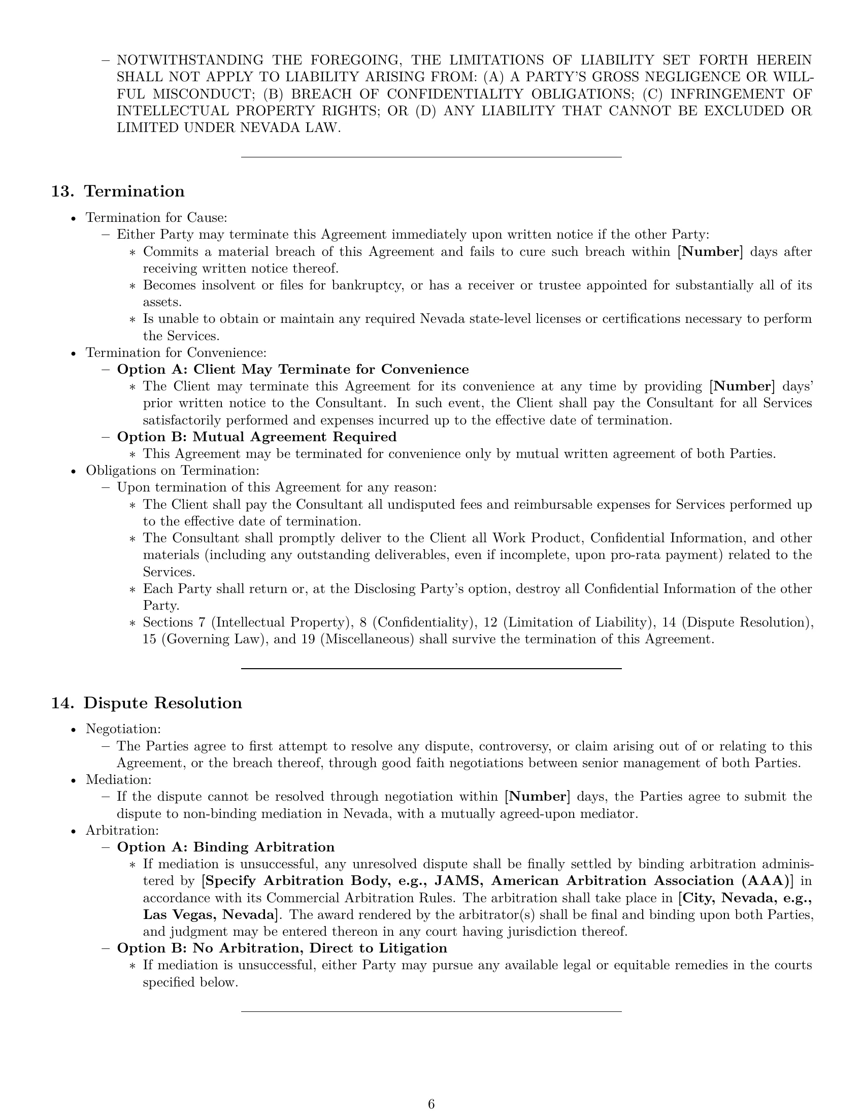 Preview page 6 of Pro Nevada consulting service contract template
