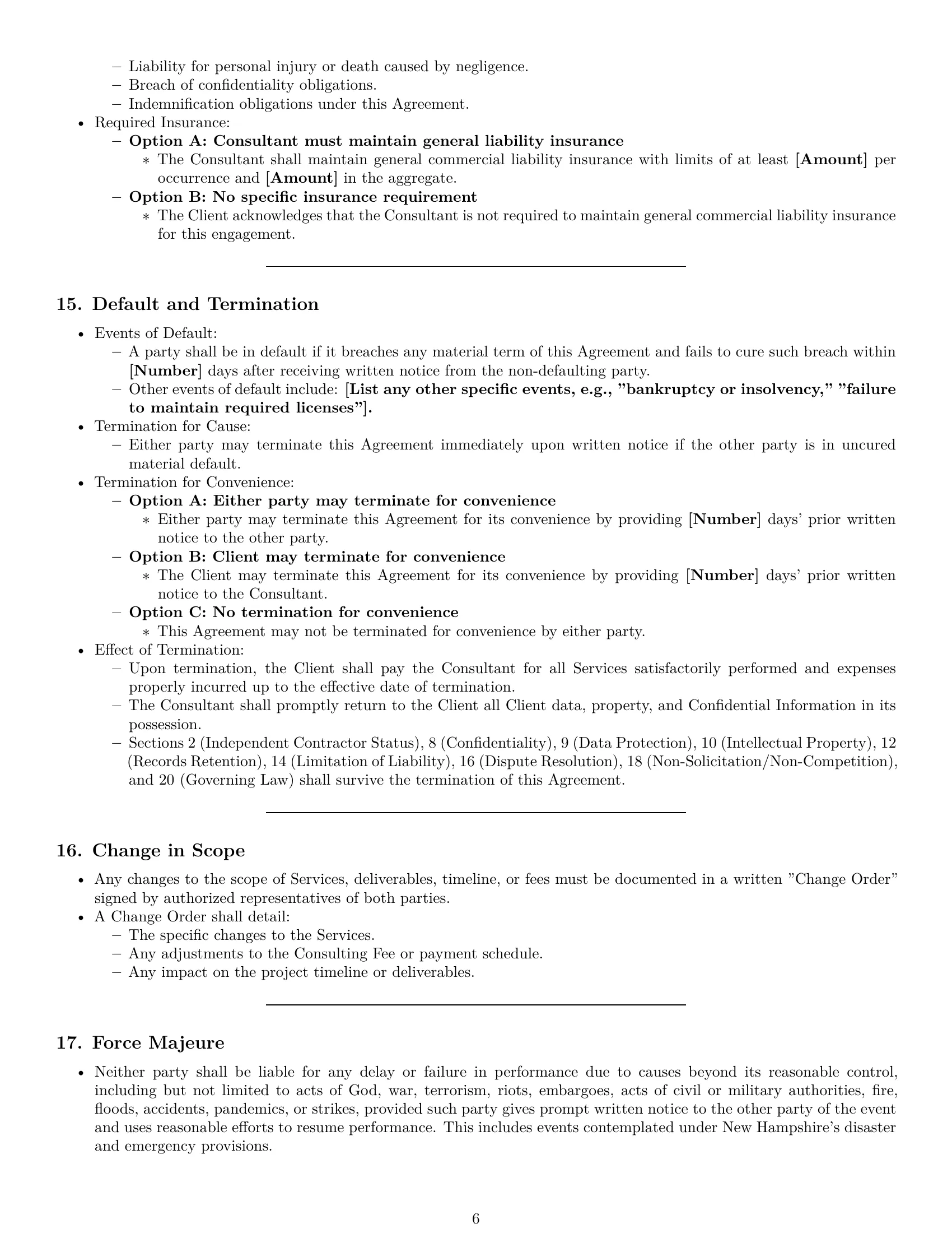 Preview page 6 of Pro New Hampshire consulting service contract template