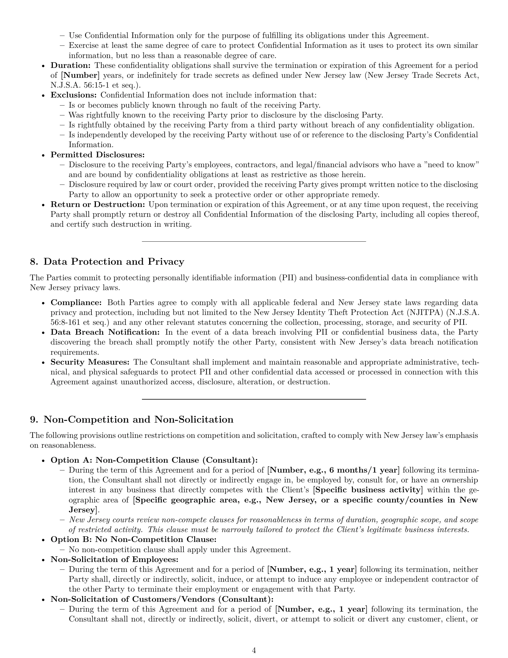 Preview page 4 of Pro New Jersey consulting service contract template