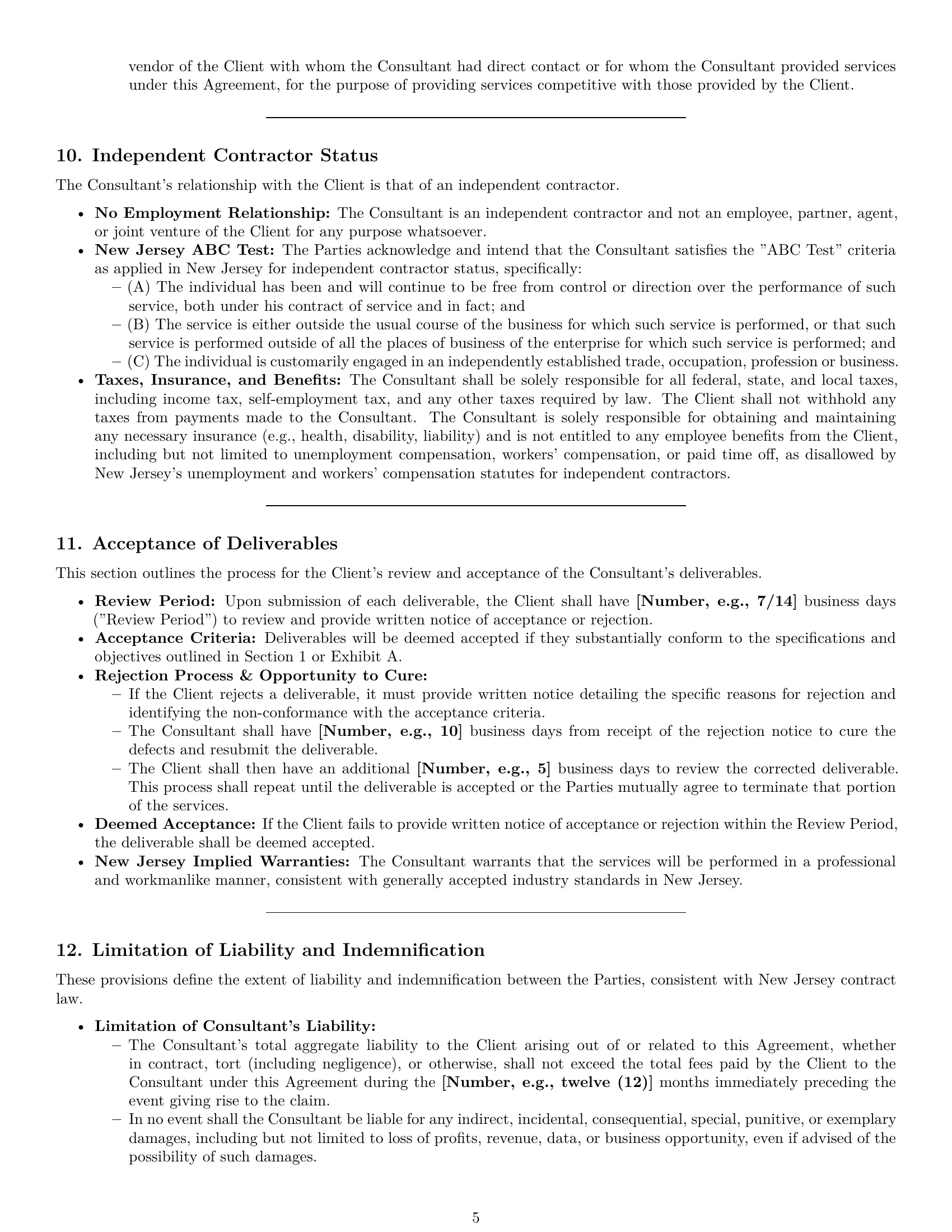 Preview page 5 of Pro New Jersey consulting service contract template