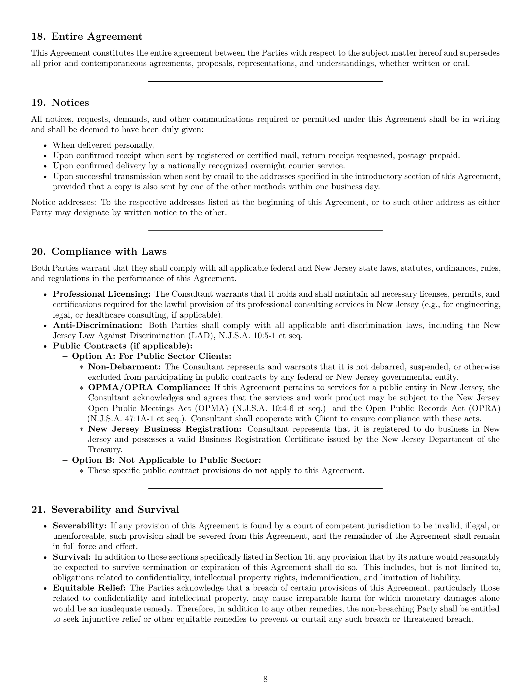 Preview page 8 of Pro New Jersey consulting service contract template