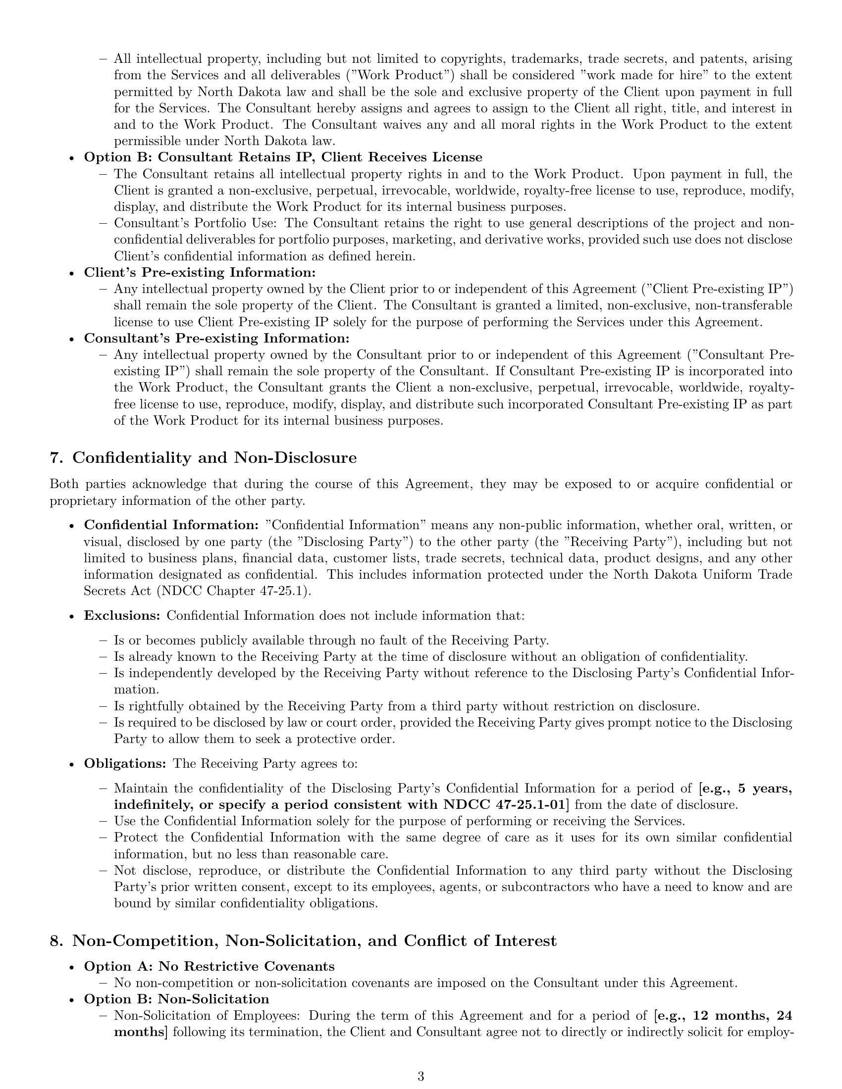 Preview page 3 of Pro North Dakota consulting service contract template