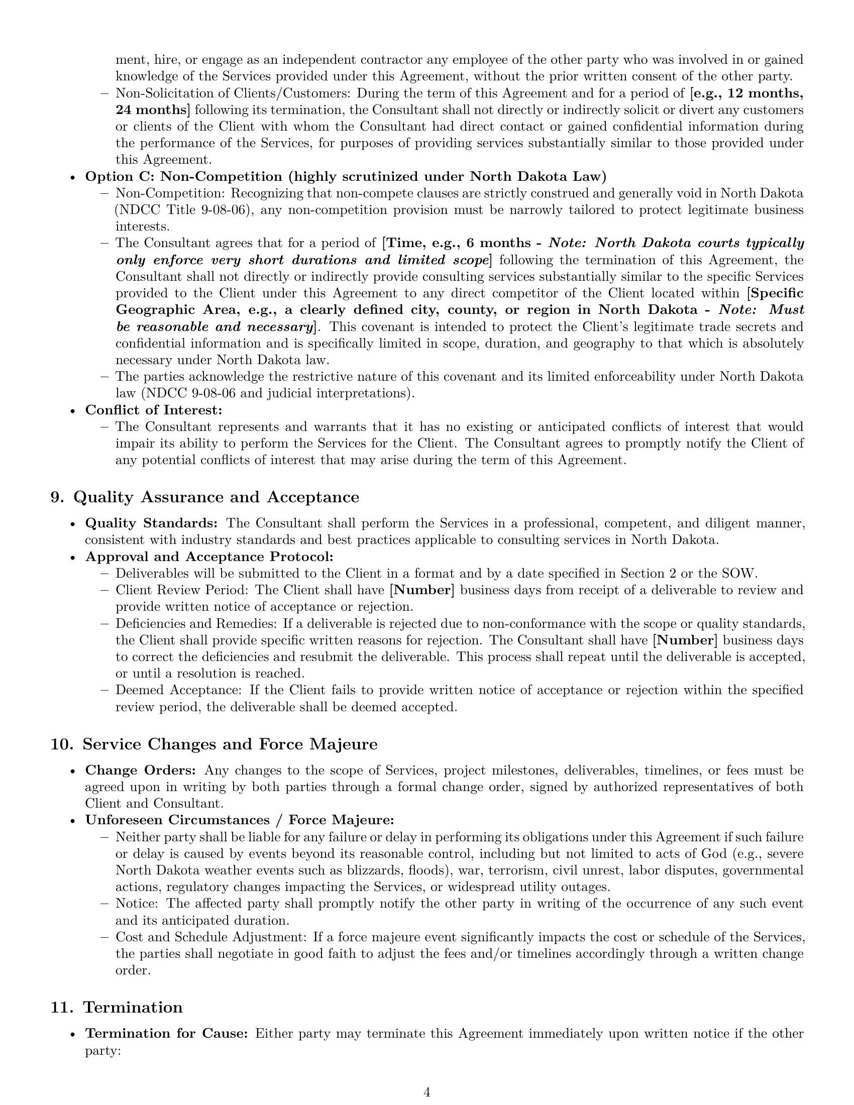 Preview page 4 of Pro North Dakota consulting service contract template