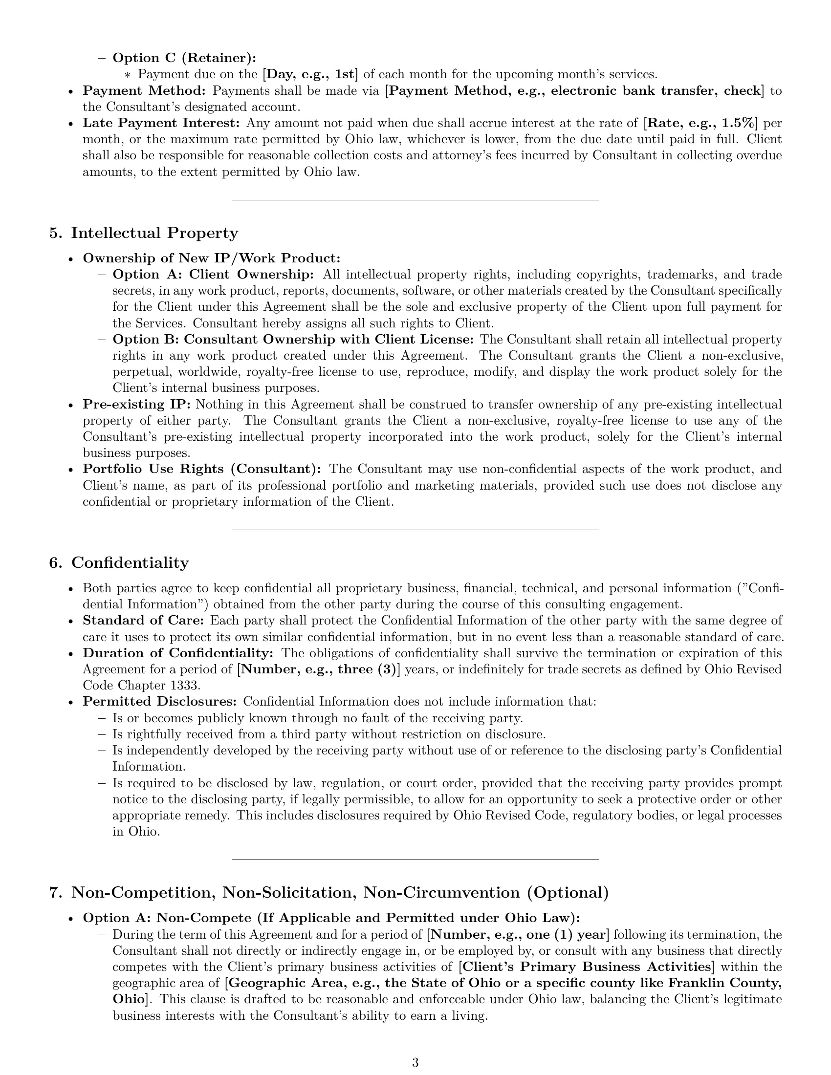 Preview page 3 of Pro Ohio consulting service contract template