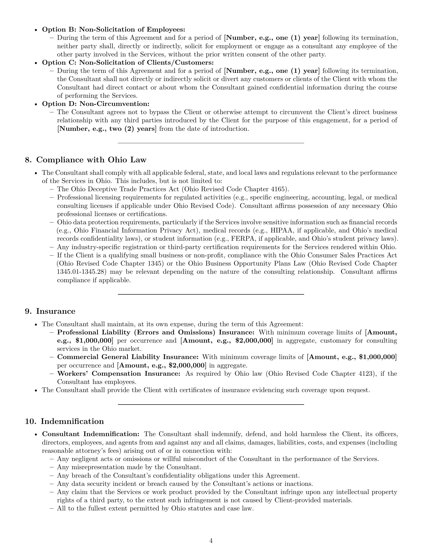 Preview page 4 of Pro Ohio consulting service contract template