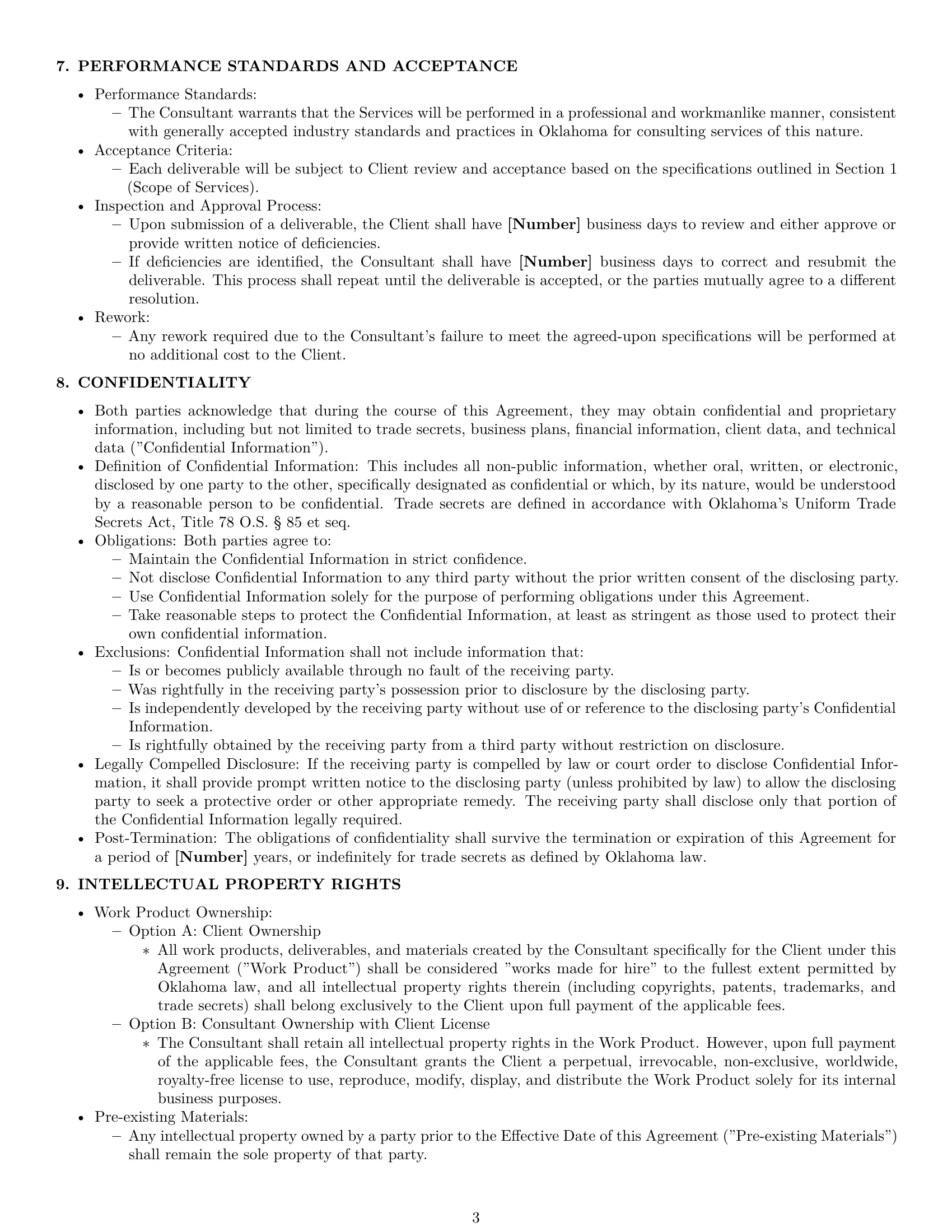 Preview page 3 of Pro Oklahoma consulting service contract template