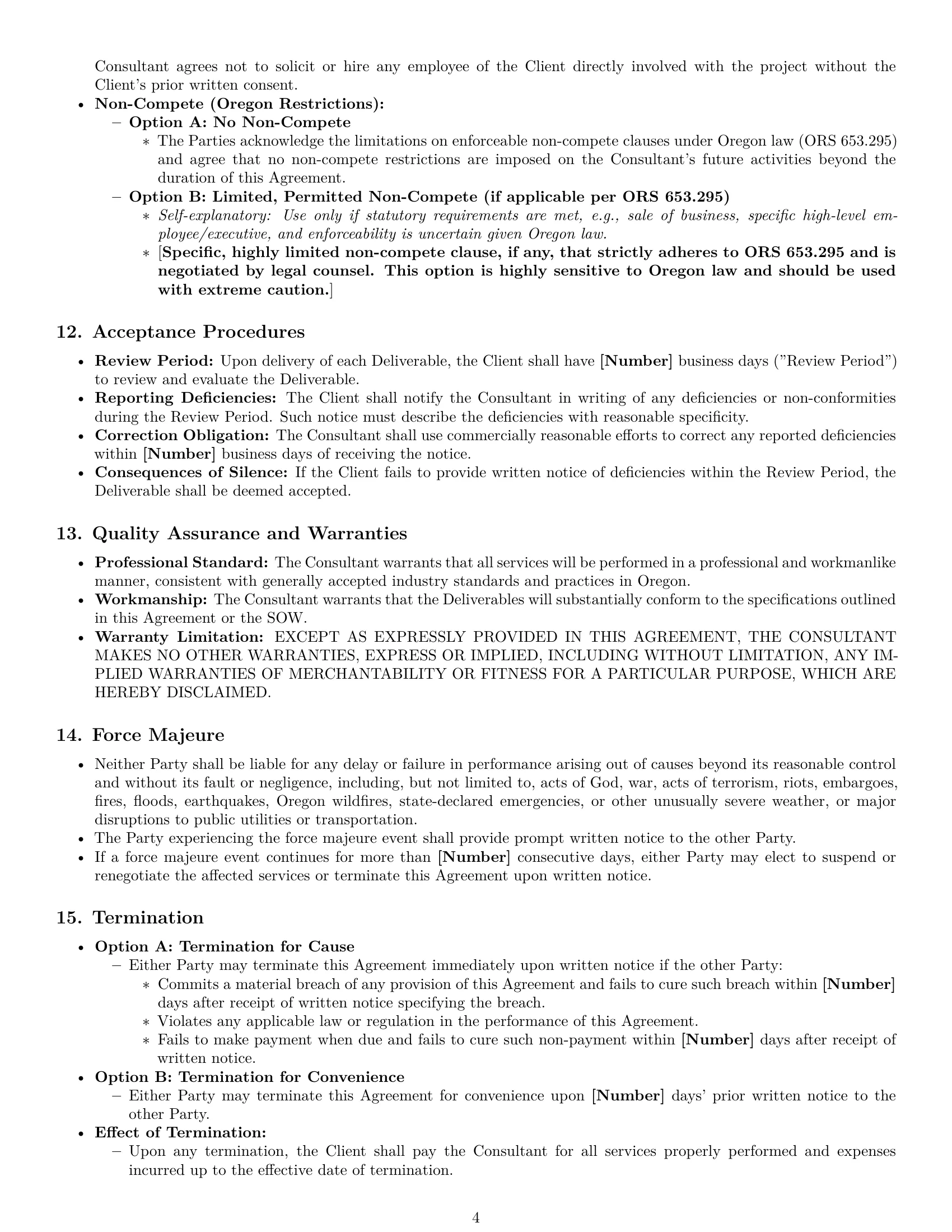 Preview page 4 of Pro Oregon consulting service contract template